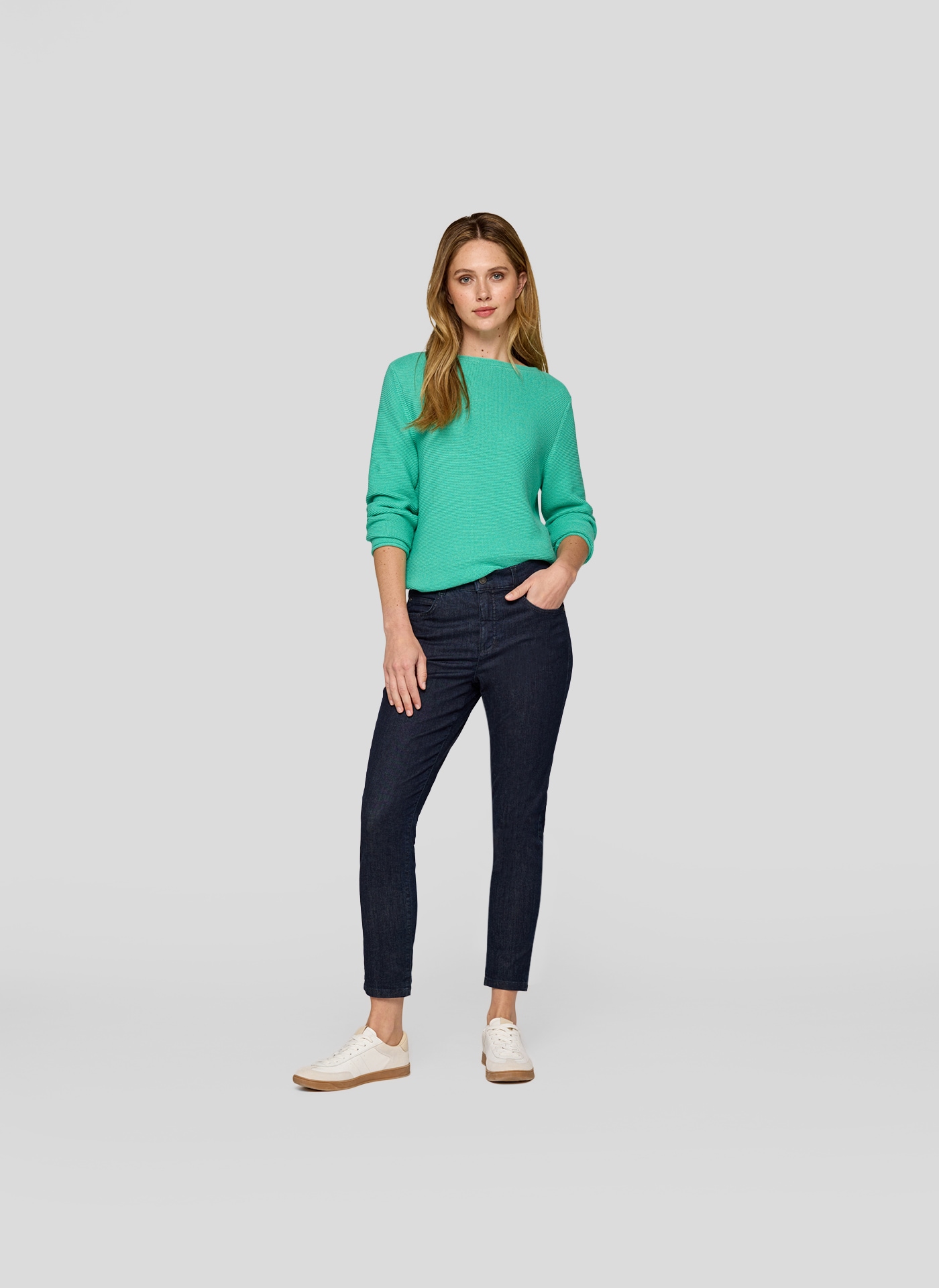 Rabe Rundhalspullover in Struktur-Optik