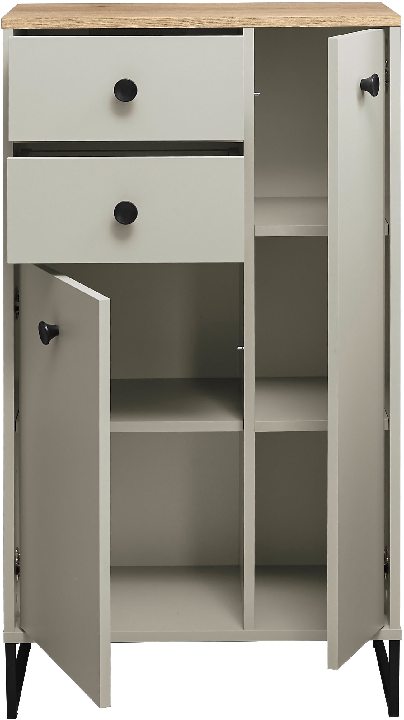 BASIC by Balculina Midischrank »Linea« 1 Stk. tlg. Breite 38cm, U-Profil Füsse, Unterflurauszug