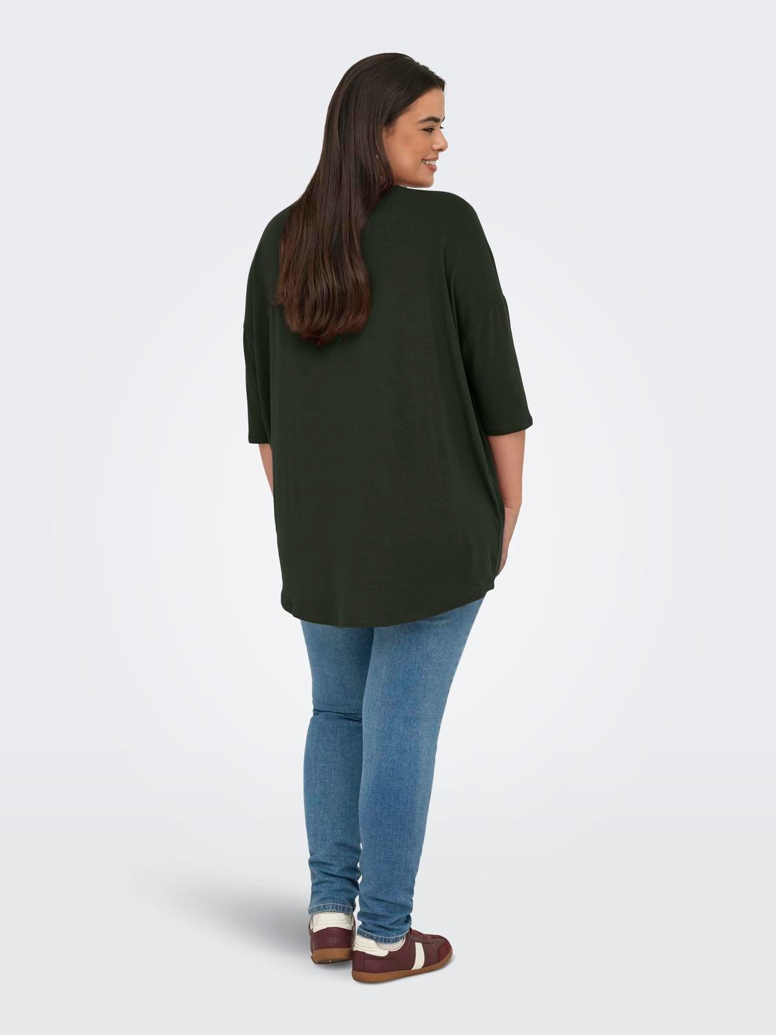 ONLY CARMAKOMA 3/4-Arm-Shirt »CARLAMOUR 3/4 TOP JRS NOOS« Materialmix, loose fit