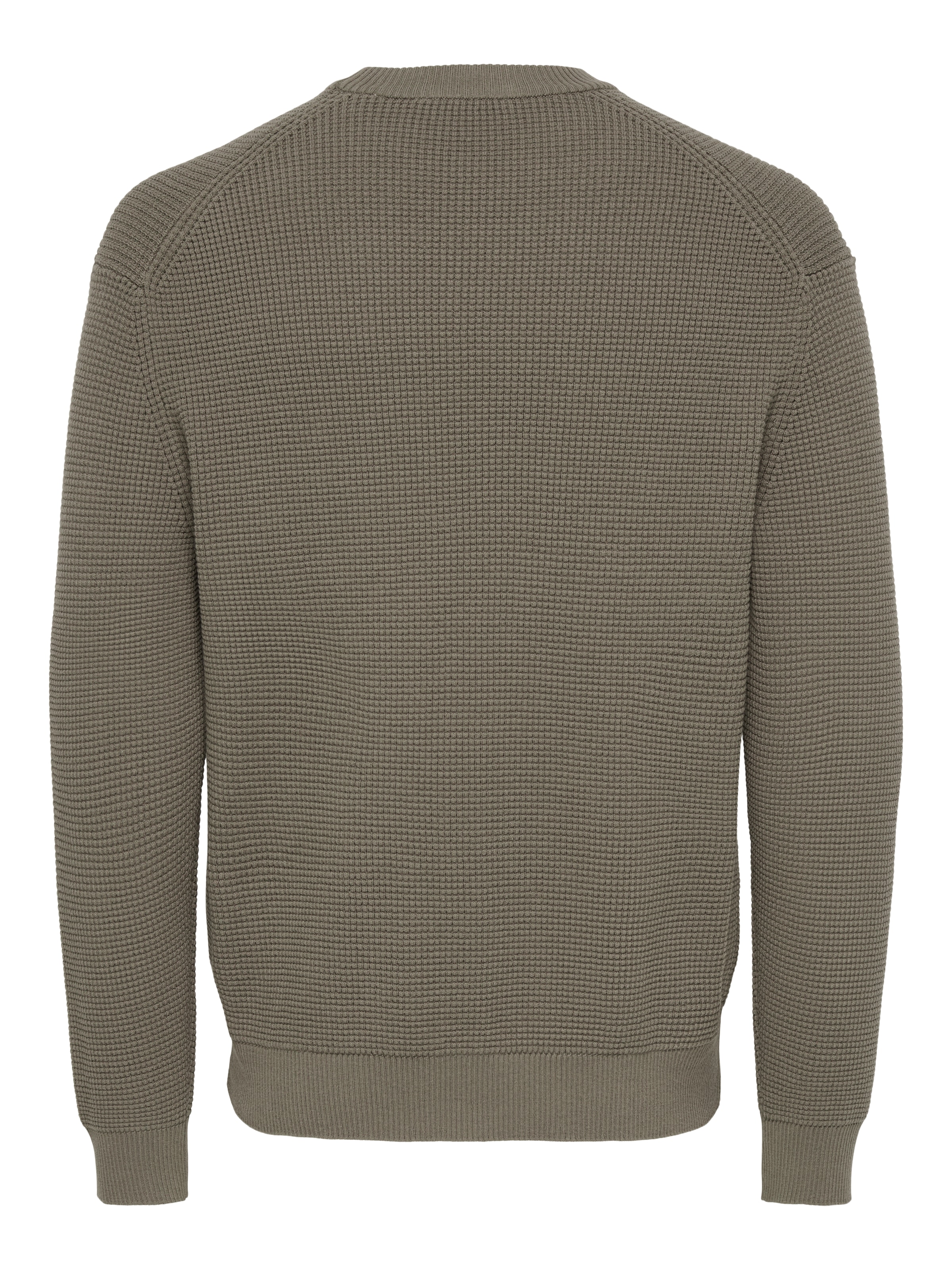 ONLY & SONS Rundhalspullover »ONSMARIUS LS WAFFLE CREW REG OTL« Baumwollmischung, regular fit
