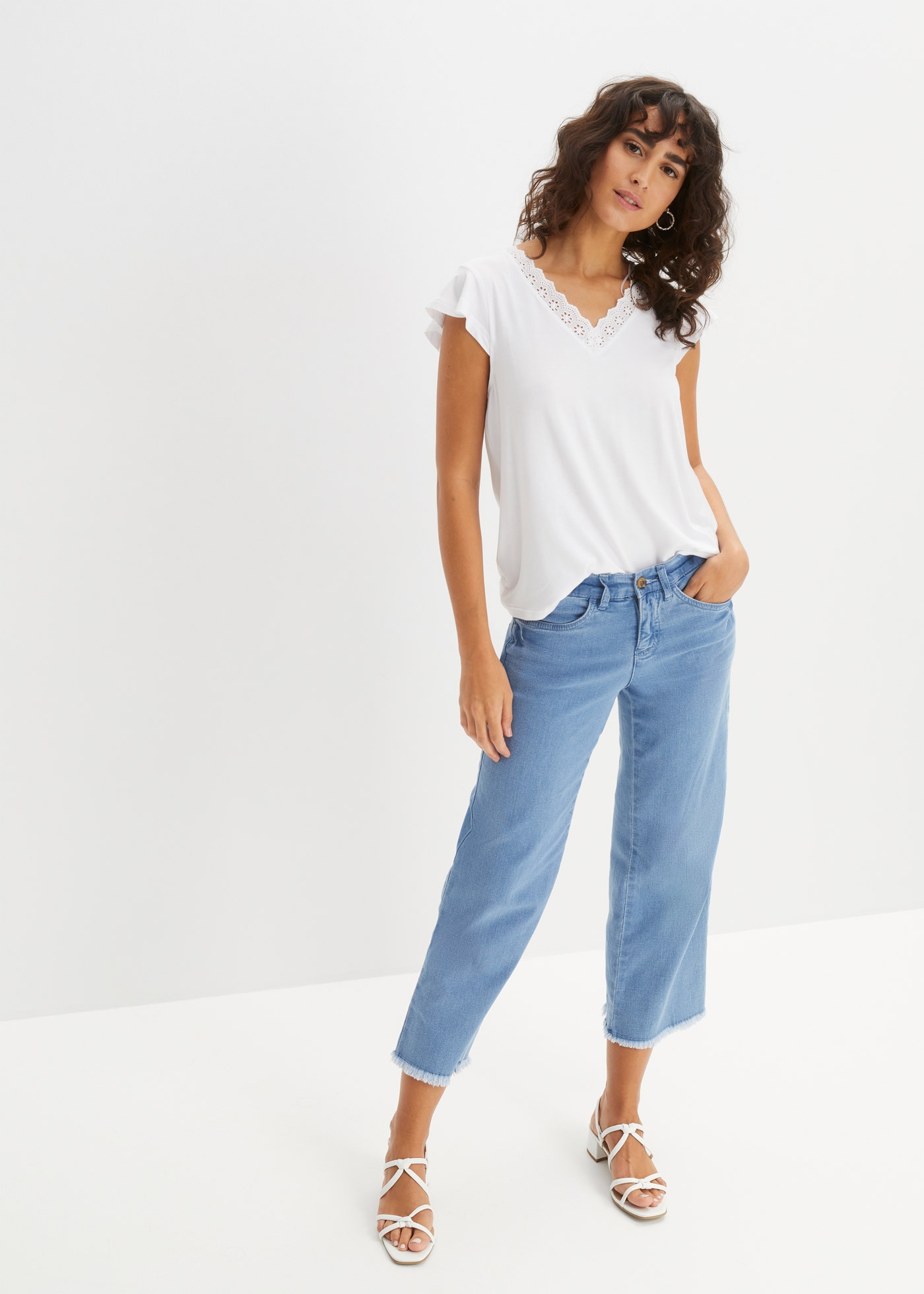 bonprix T-shirt »Shirt aus Viskose-Mix« bequeme Passform, Kurzarm-Design, für vielseitige Anlässe