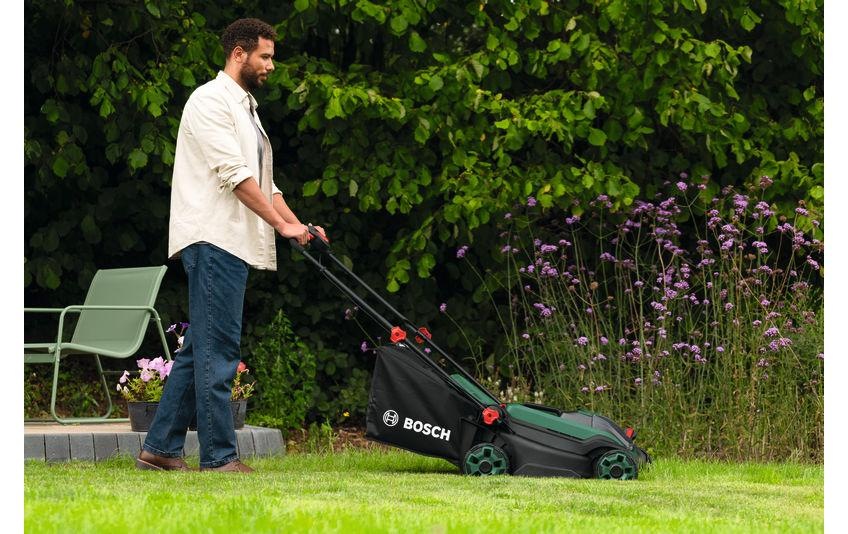 BOSCH Akkurasenmäher »Rotak 18V2-38« Kraftvoller 3-in-1-Mäher für mittelgrosse bis grössere Rasenflächen