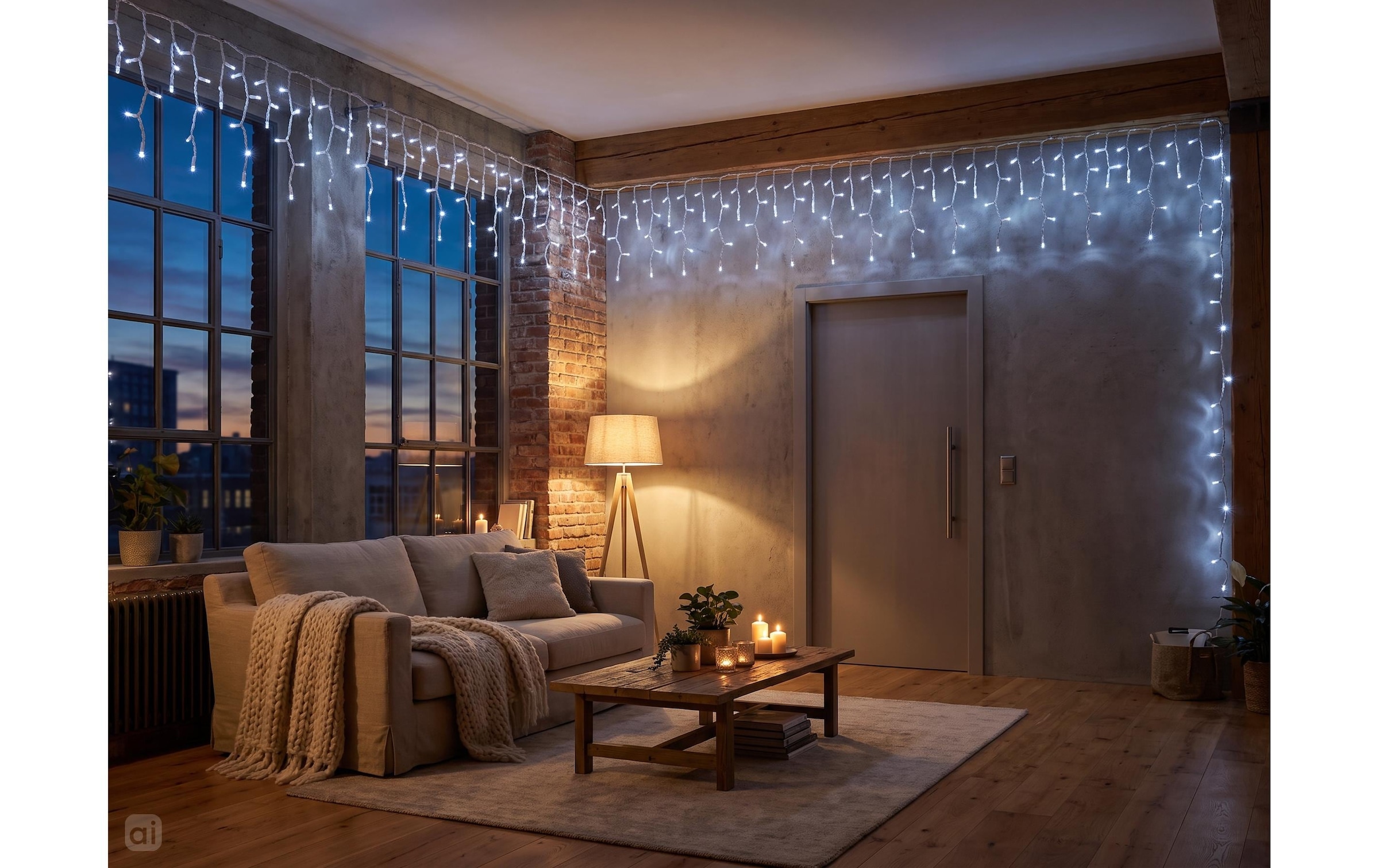 Cocon Guirlande lumineuse »Eiszapfen-Lichterkette, 960 LEDs Neutralweiss, 23.8 m«