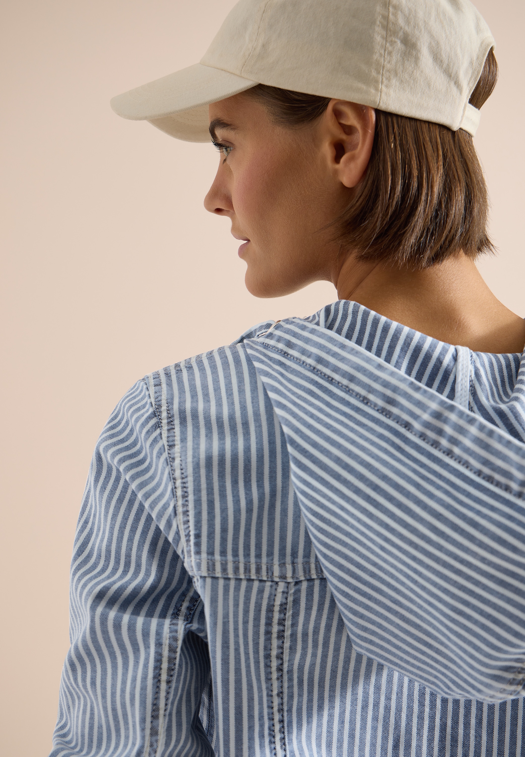 Cecil Veste chemise avec capuche overshirt avec capuche et rayures