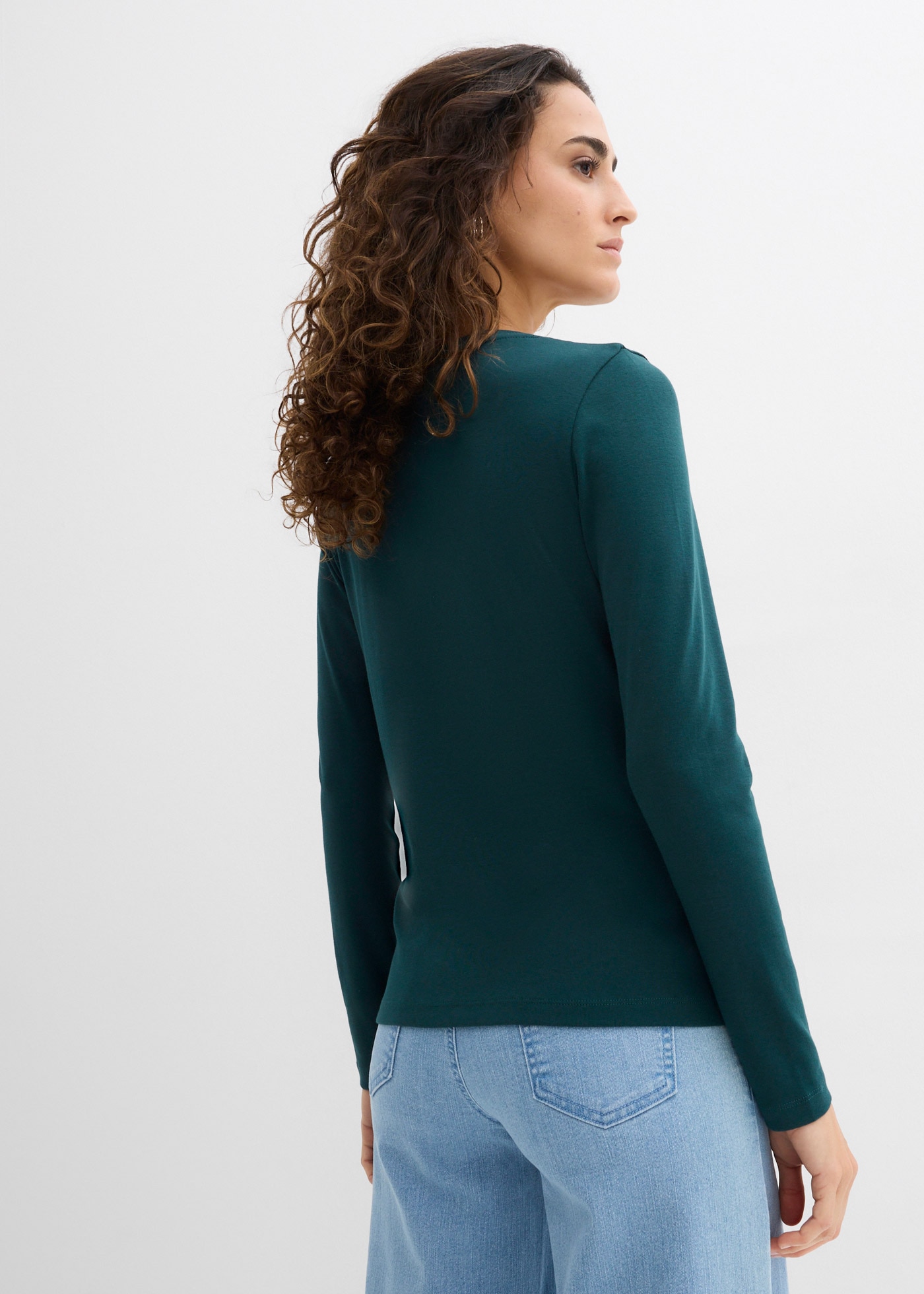 bonprix T-shirt à manches longues eng anliegende Passform, lange Ärmel, Basic-Shirt