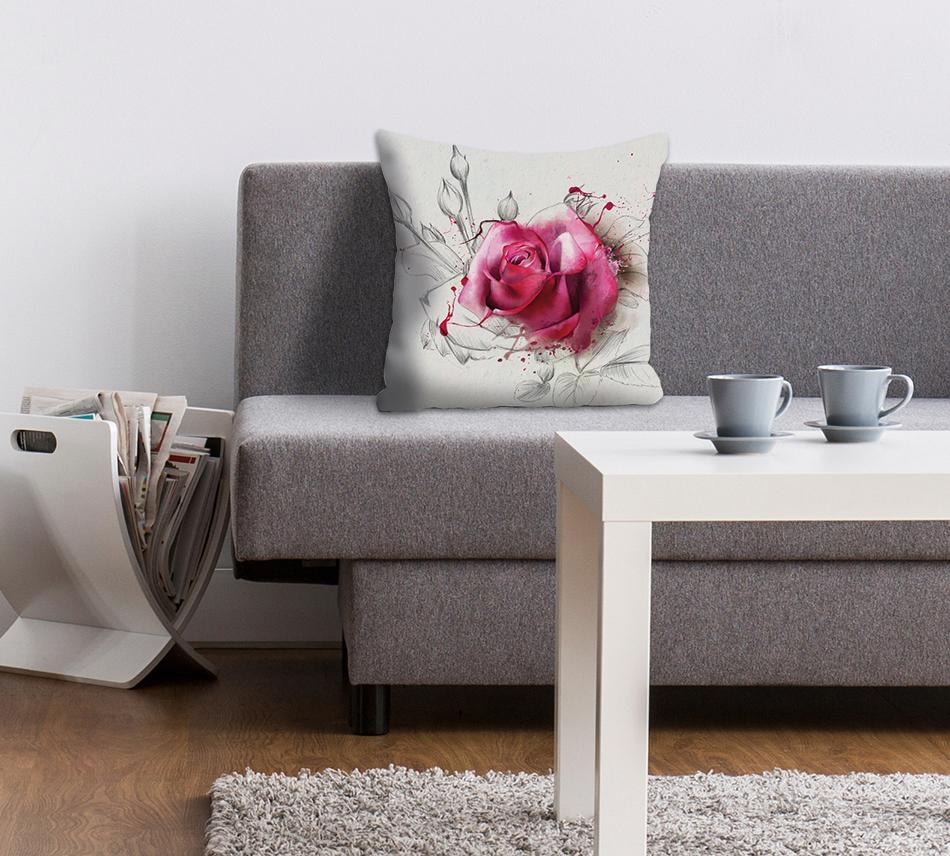 queence Dekokissen »Rosenblüte« Kissenhülle ohne Füllung, 1 Stück