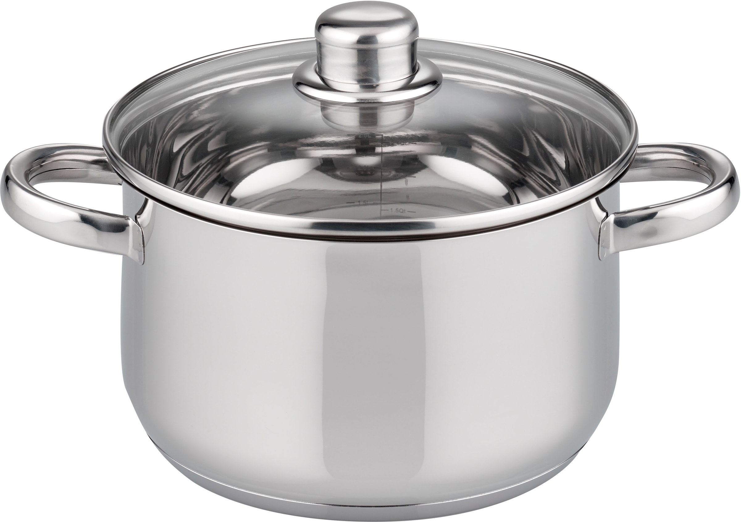 Elo Basic Topf-Set »Galactica« Set, je 1 x Kochtopf mit Deckel Ø 14/16/20/24 cm, 1 Stielkasserolle Ø 16 cm, 9 Stk. tlg. Edelstahl 201