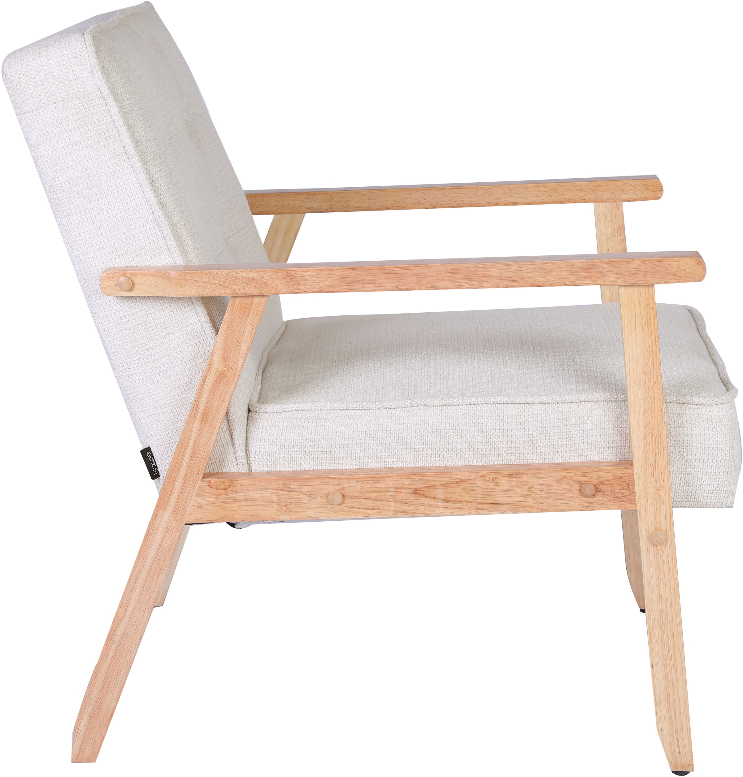 Home affaire Fauteuil lounge »MENONRI mit Armlehnen aus Massivholz« Relaxsessel, Lese-Sessel, Cocktailsessel in Cord und Webstoff