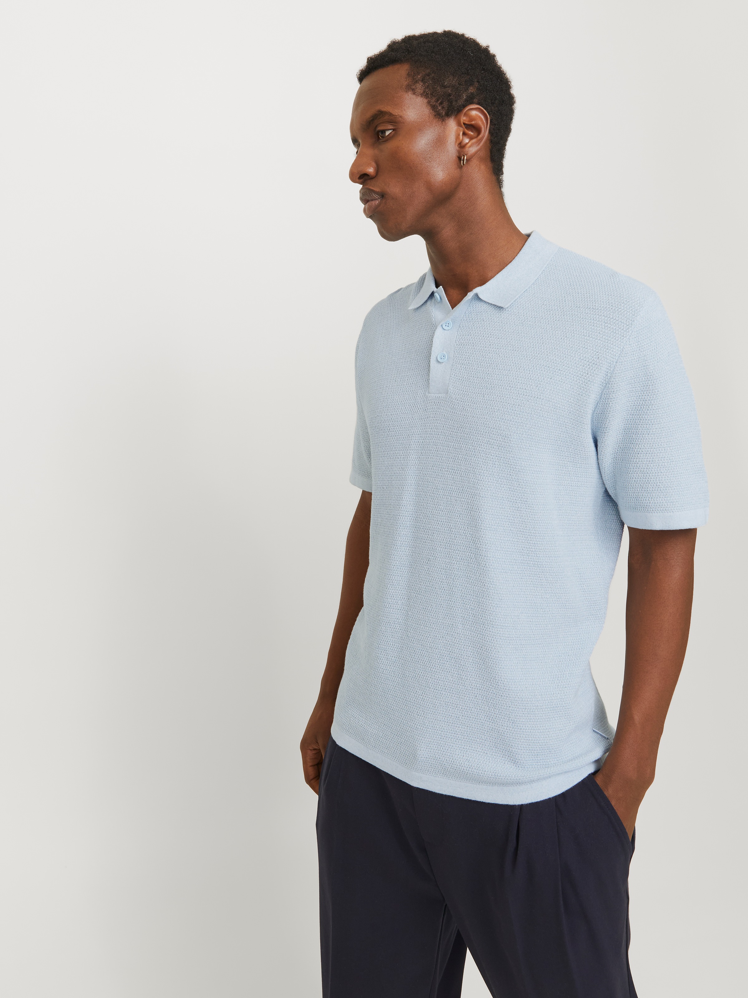 Jack & Jones Pull à manches courtes »JJEGEORGE KNIT POLO SS SN« mit Polo Kragen