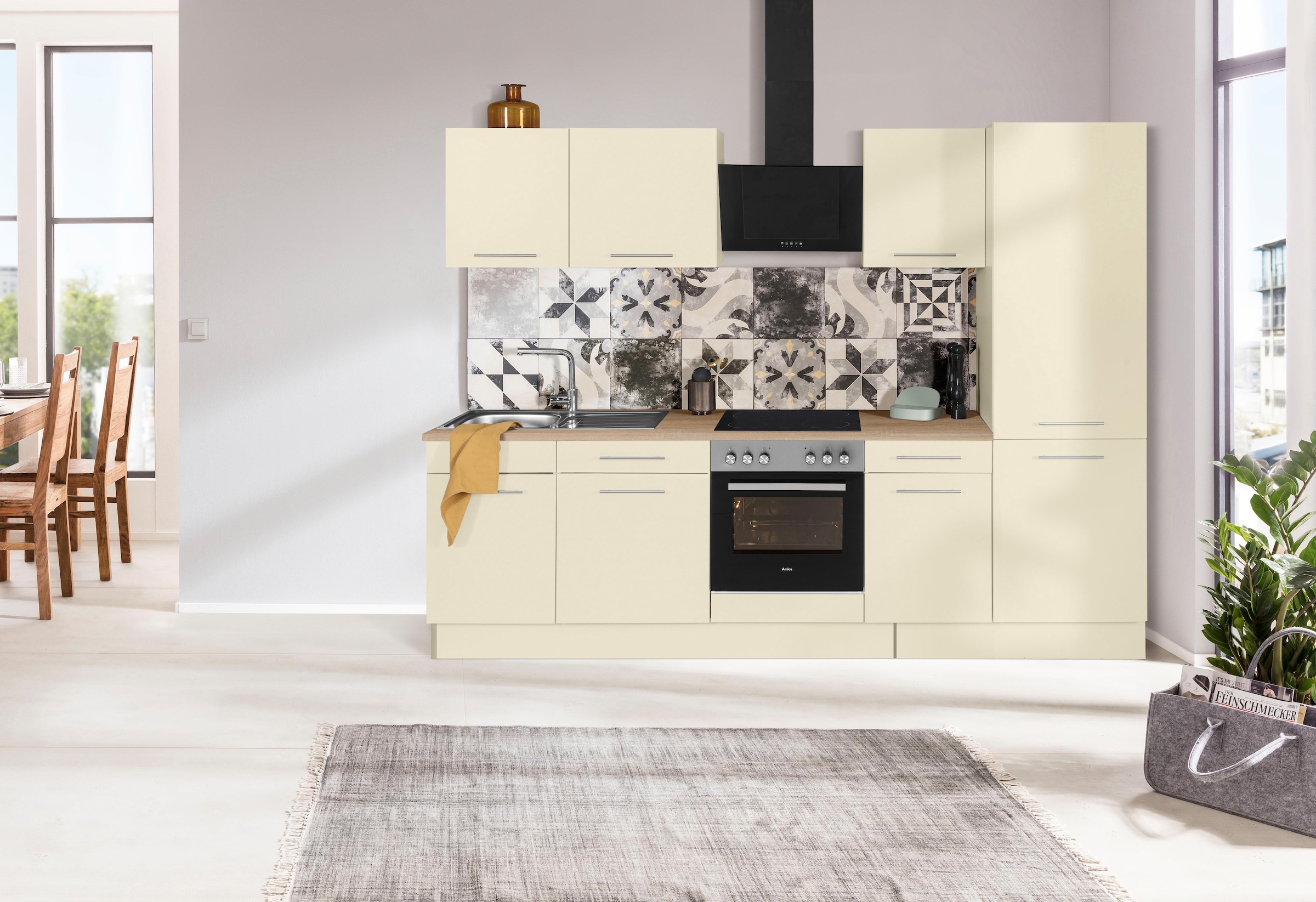 wiho Küchen Küchenzeile »Ela« Breite 280 cm, Soft-Close-Funktion, höhenverstellbare Füsse