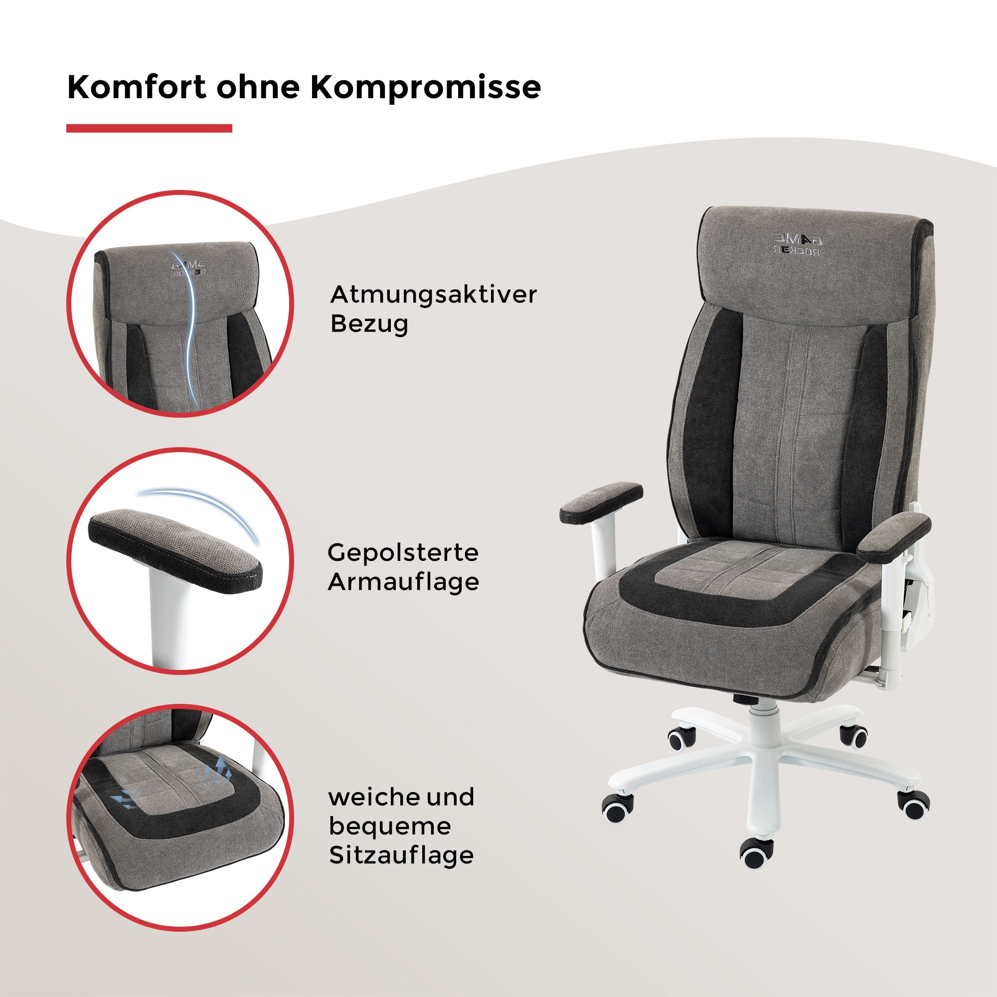 Duo Collection Gaming-Stuhl »Game-Rocker G-40 Large« () 1 Stk.Taschenfederkern