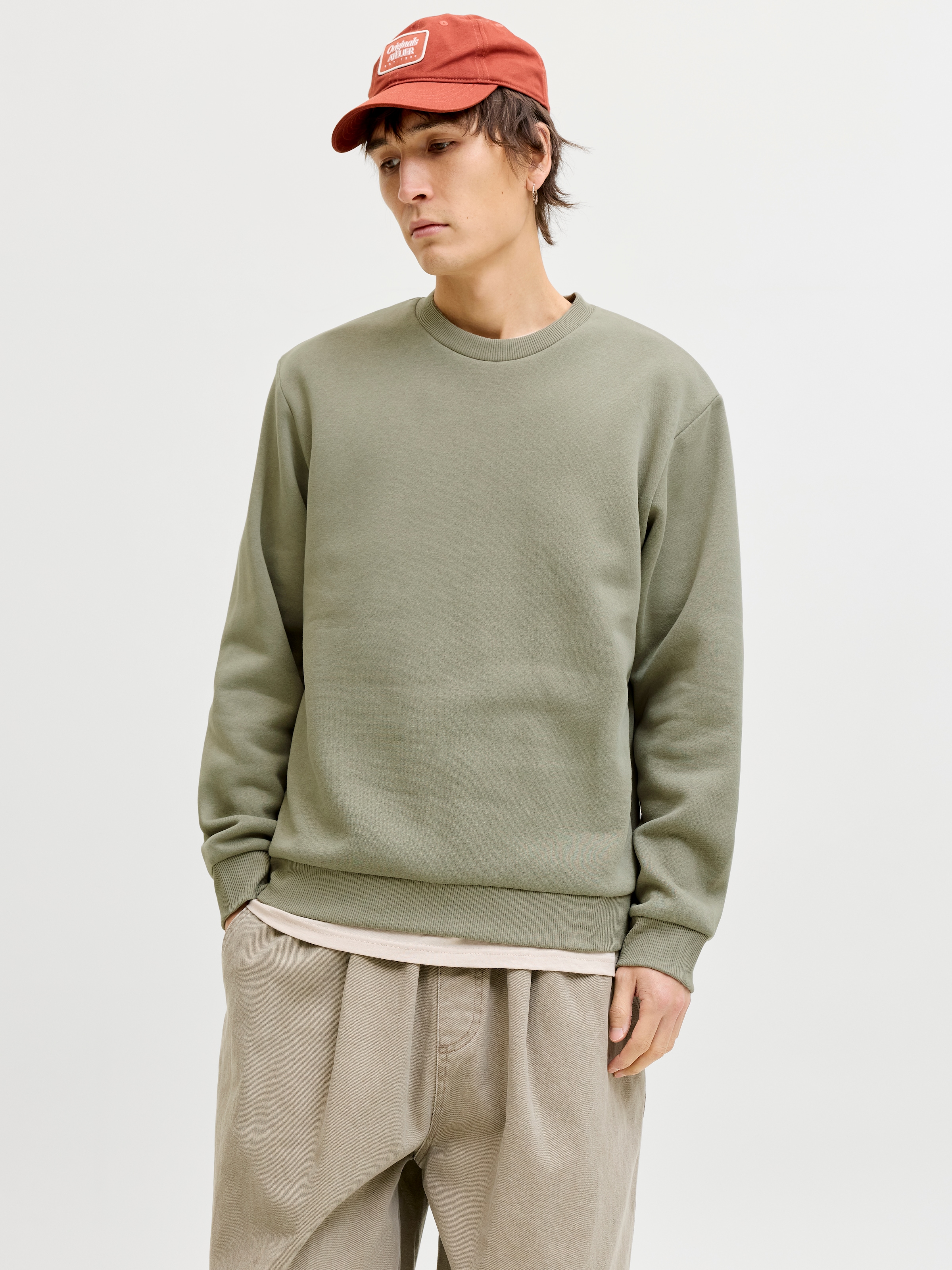 Jack & Jones Sweat-shirt »JJESOHO SWEAT CREW NECK NOOS«, mélange coton, coupe décontractée

