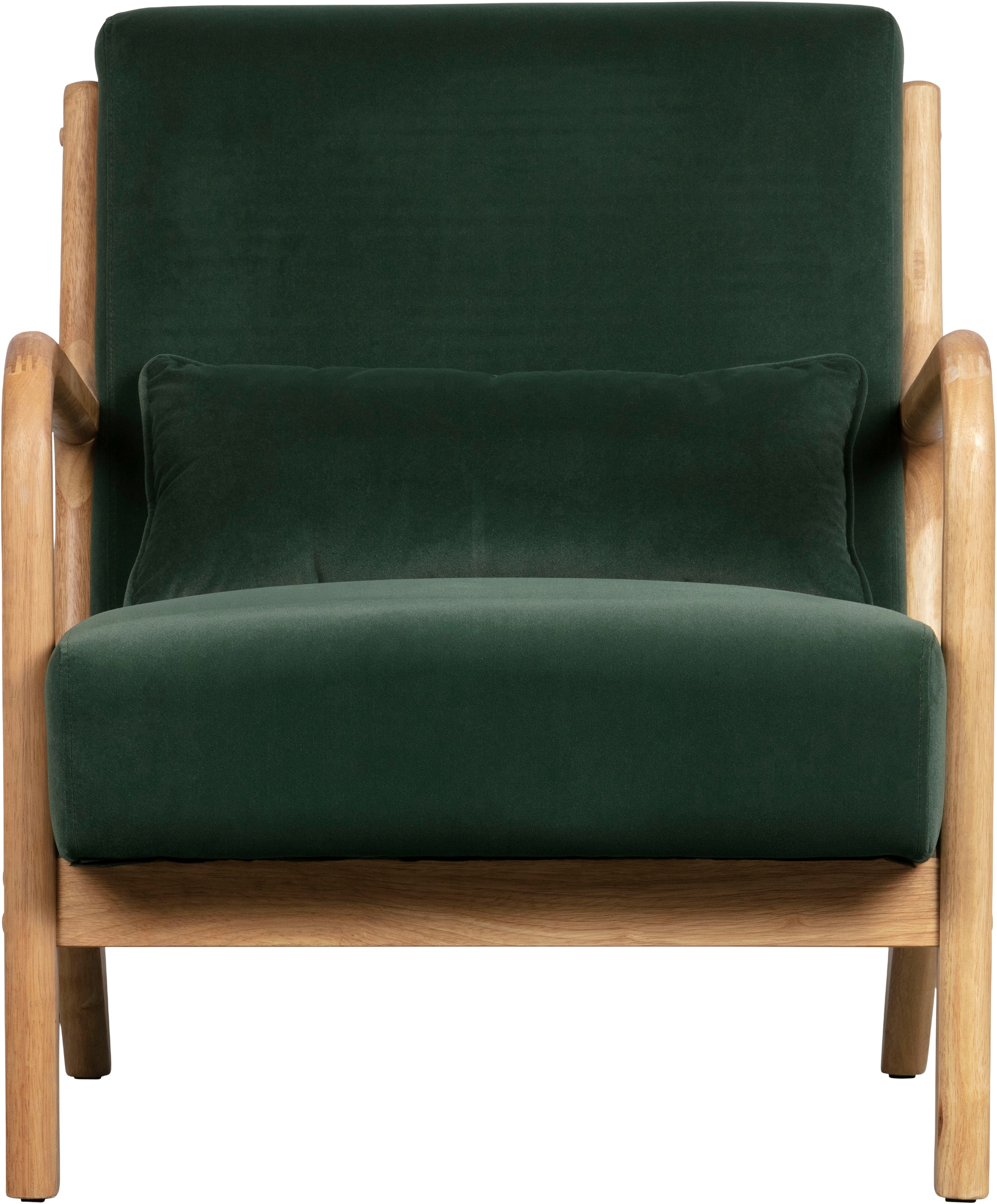 WOOOD Fauteuil lounge »Mark mit Gewebtem Bezug und Gummibaumholz-Rahmen B 67 x T 82 x H 75 cm« Bonne résistance à l'usure, capacité de charge 135 kg, coussin dorsal séparé