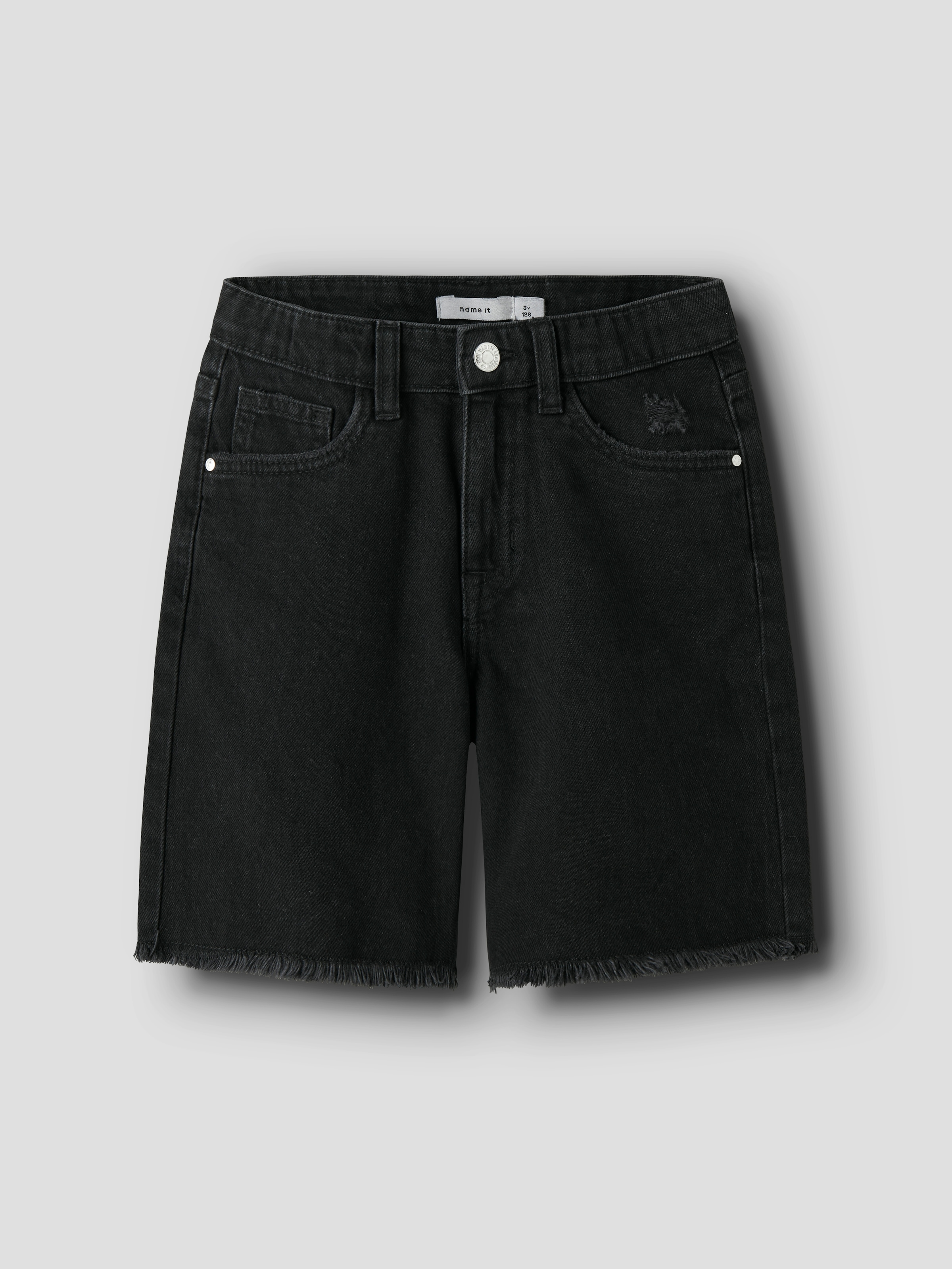 Name It Bermuda en jean »NKFBELLA HW WIDE DNM SHORTS 1488-BE NOOS« Coton, ourlet effiloché