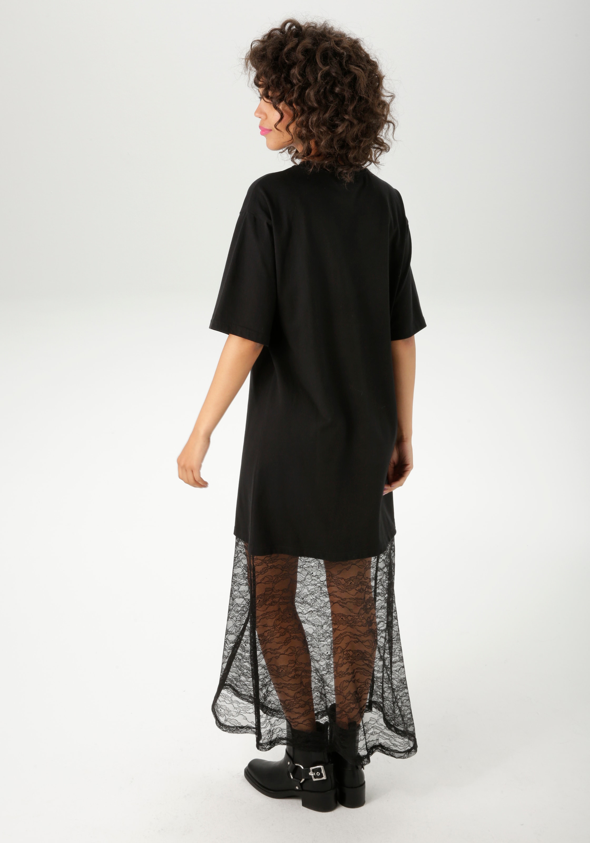 Aniston CASUAL Maxi robe mit raffinierter Spitze am Saum - NEUE KOLLEKTION