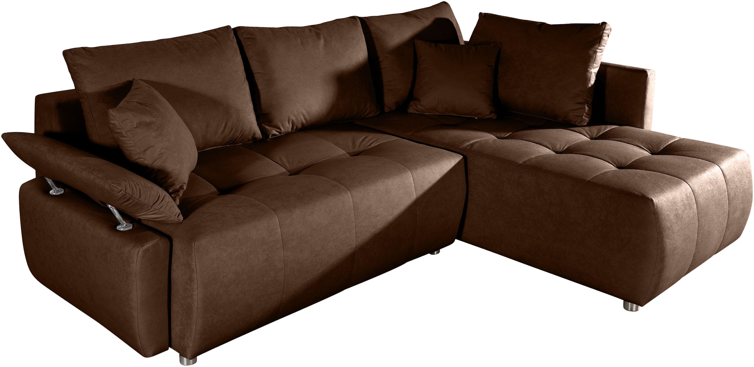 COLLECTION AB Canapé d'angle »Funtastic, Breite 213 cm« avec fonction sommeil, coffre de lit, réglage des accoudoirs et ressorts Bonnell