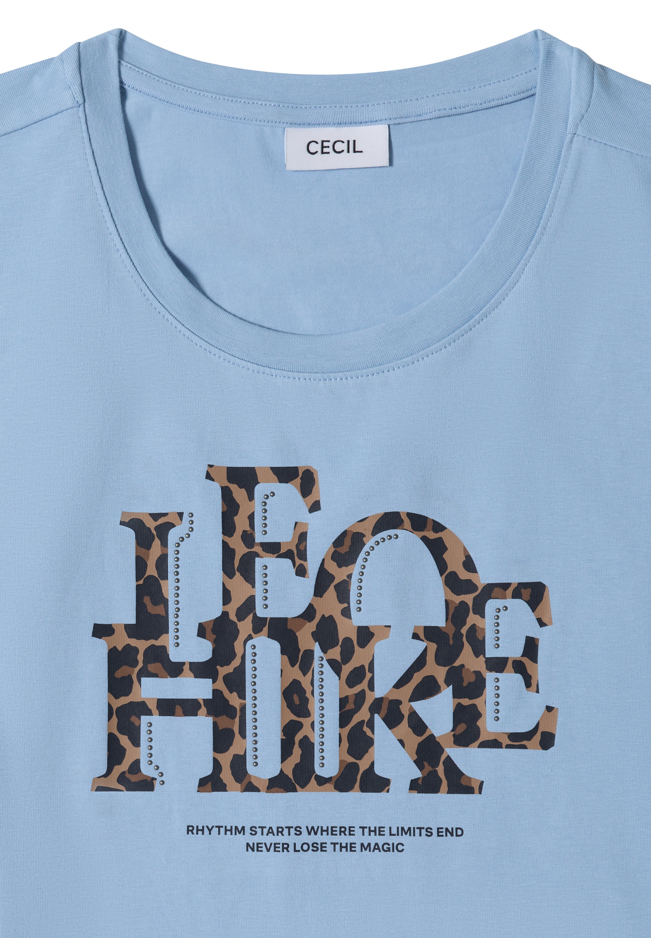 Cecil T-shirt à manches 3/4 avec une part d'élasthanne, imprimé motif animalier, col rond