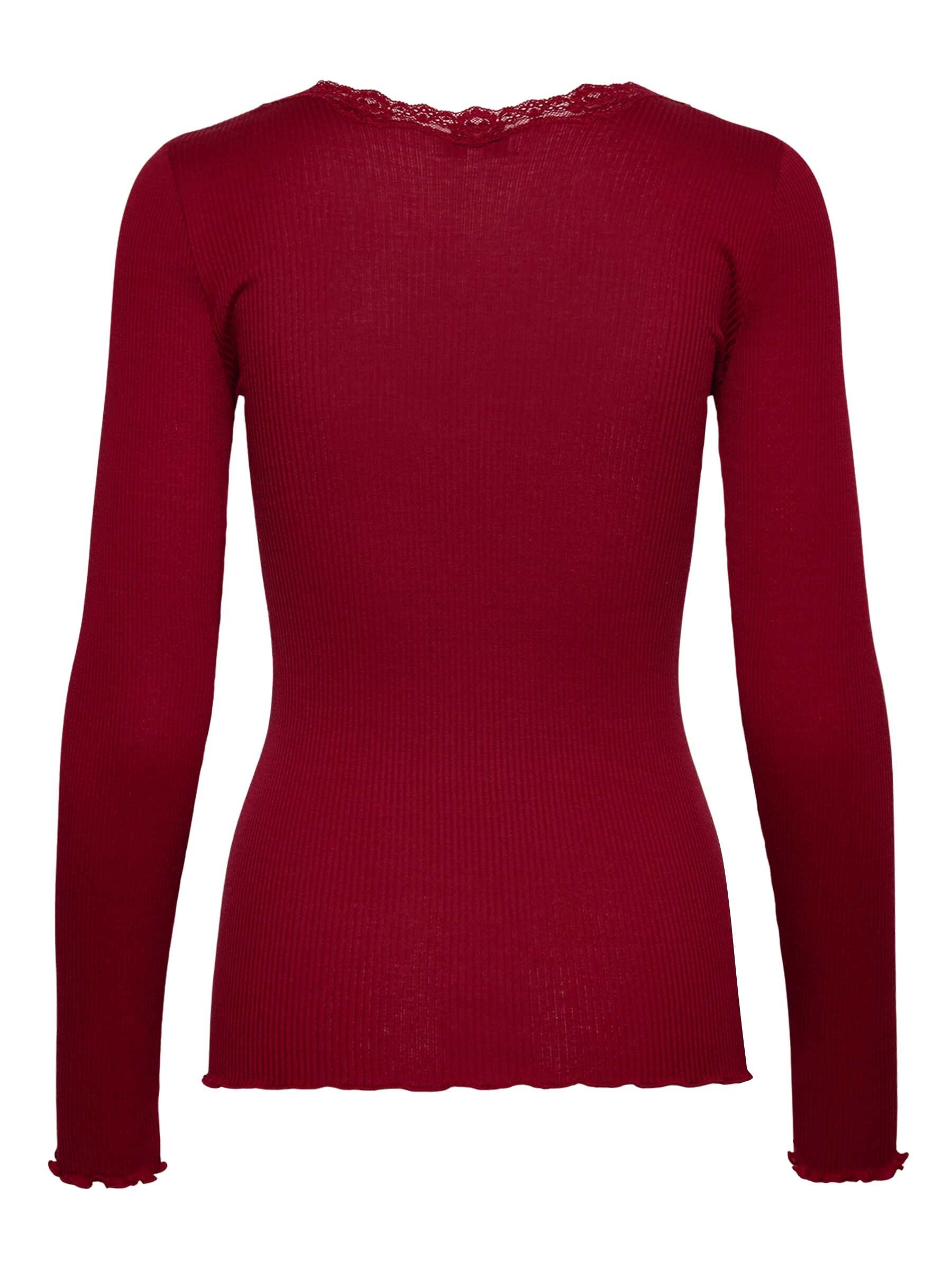 rosemunde T-shirt à manches longues »Babette Silk Blouse mit Seide« manches longues, avec dentelle, féminin, confortable, ajusté, mélange de soie