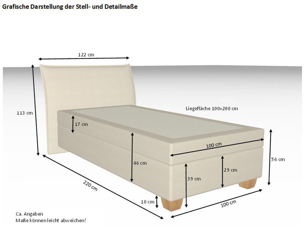 hapo Lit boxspring »Hana, in verschiedenen Breiten und Härtegraden erhältlich« lit recouvert de tissu velouté, incl. surmatelas