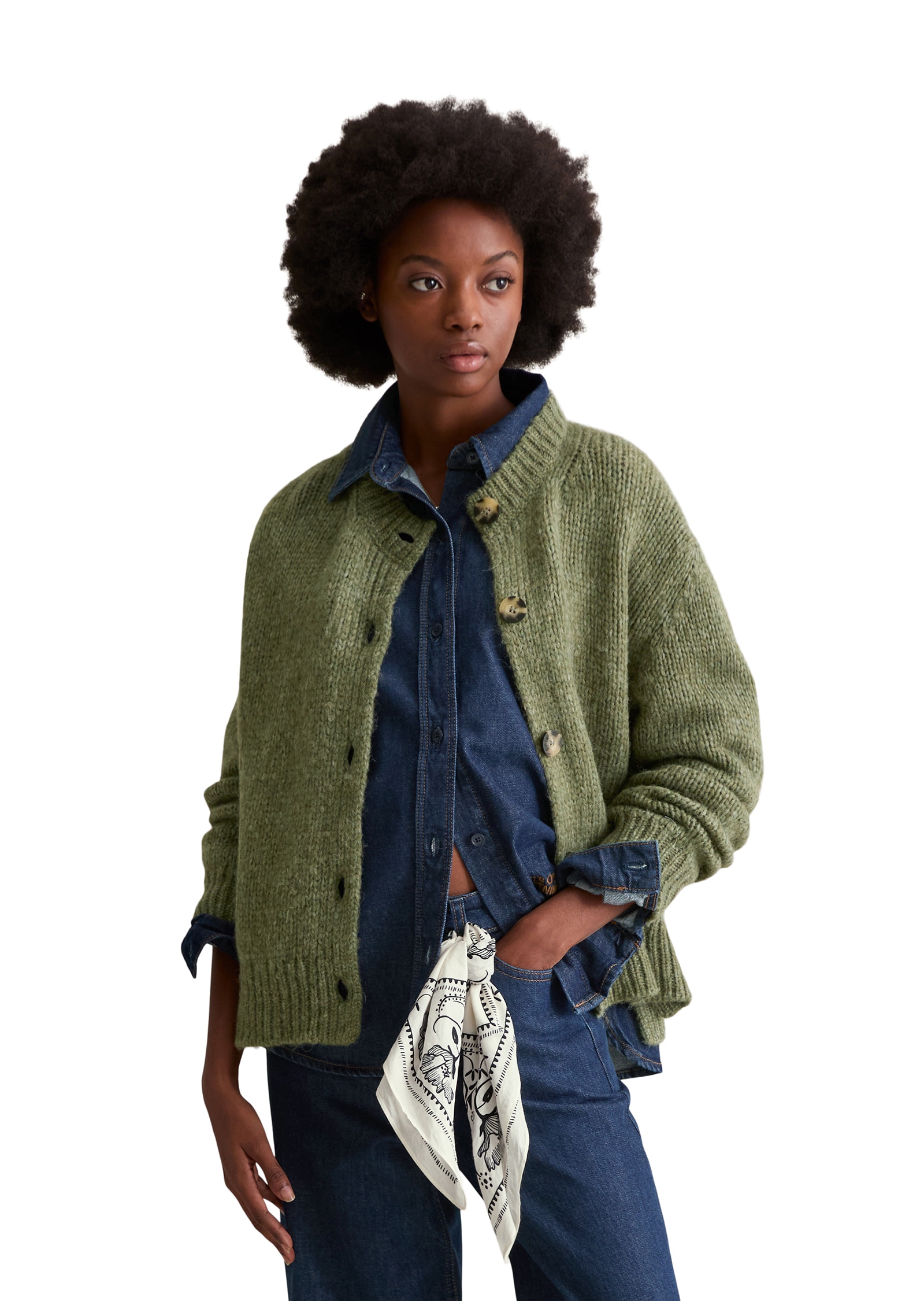 Marc O'Polo DENIM Cardigan »relaxed« aus kuschligem Schurwolle-Alpakawolle-Mix