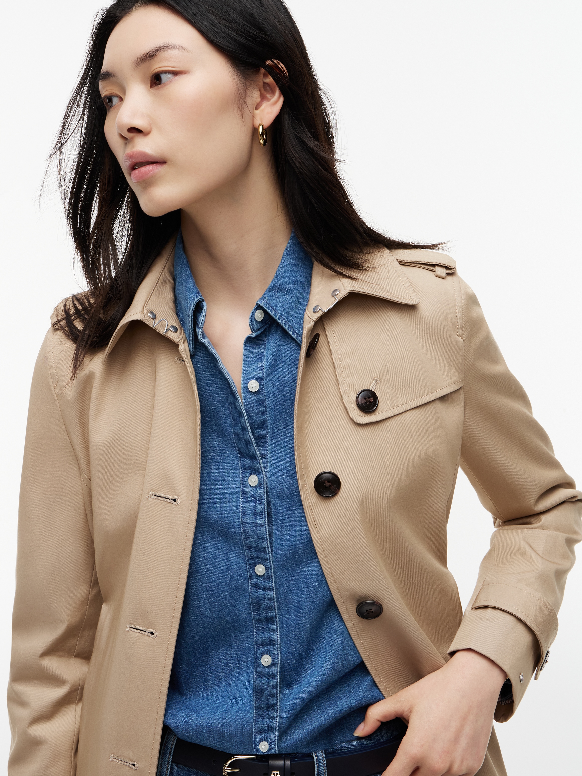 Tommy Hilfiger Veste longue »HERITAGE SINGLE BREASTED TRENCH« avec les détails typiques du trench-coat