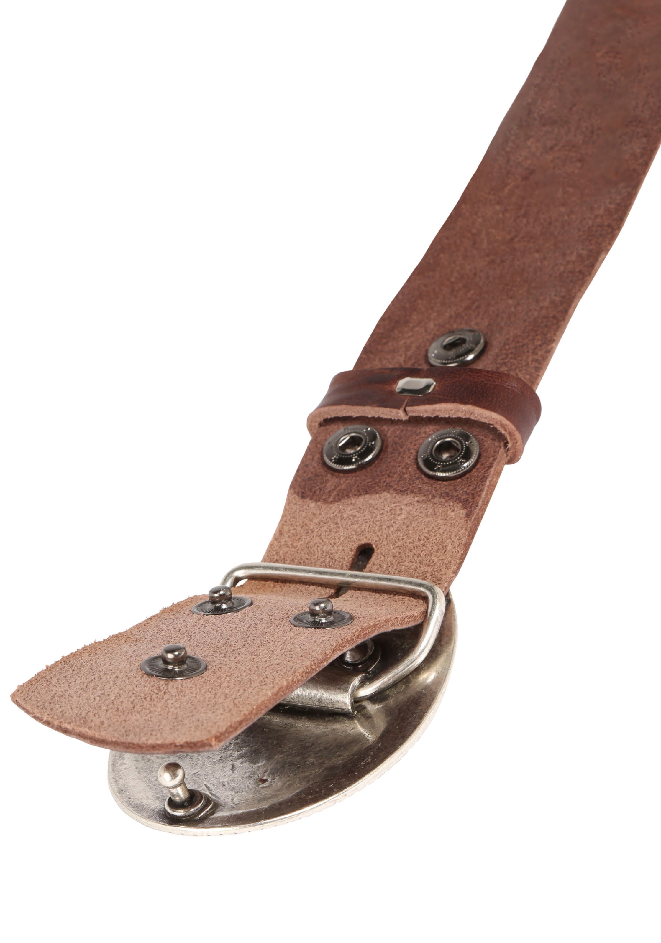 Rettungsring Gürtel Ledergürtel , mit austauschbarer Schliesse »Oval Matt Gehämmert«