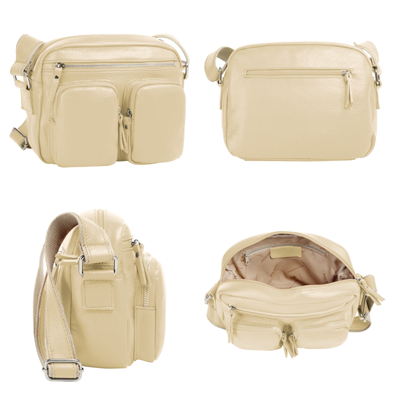 Samantha Look Umhängetasche echt Leder, Made in Italy