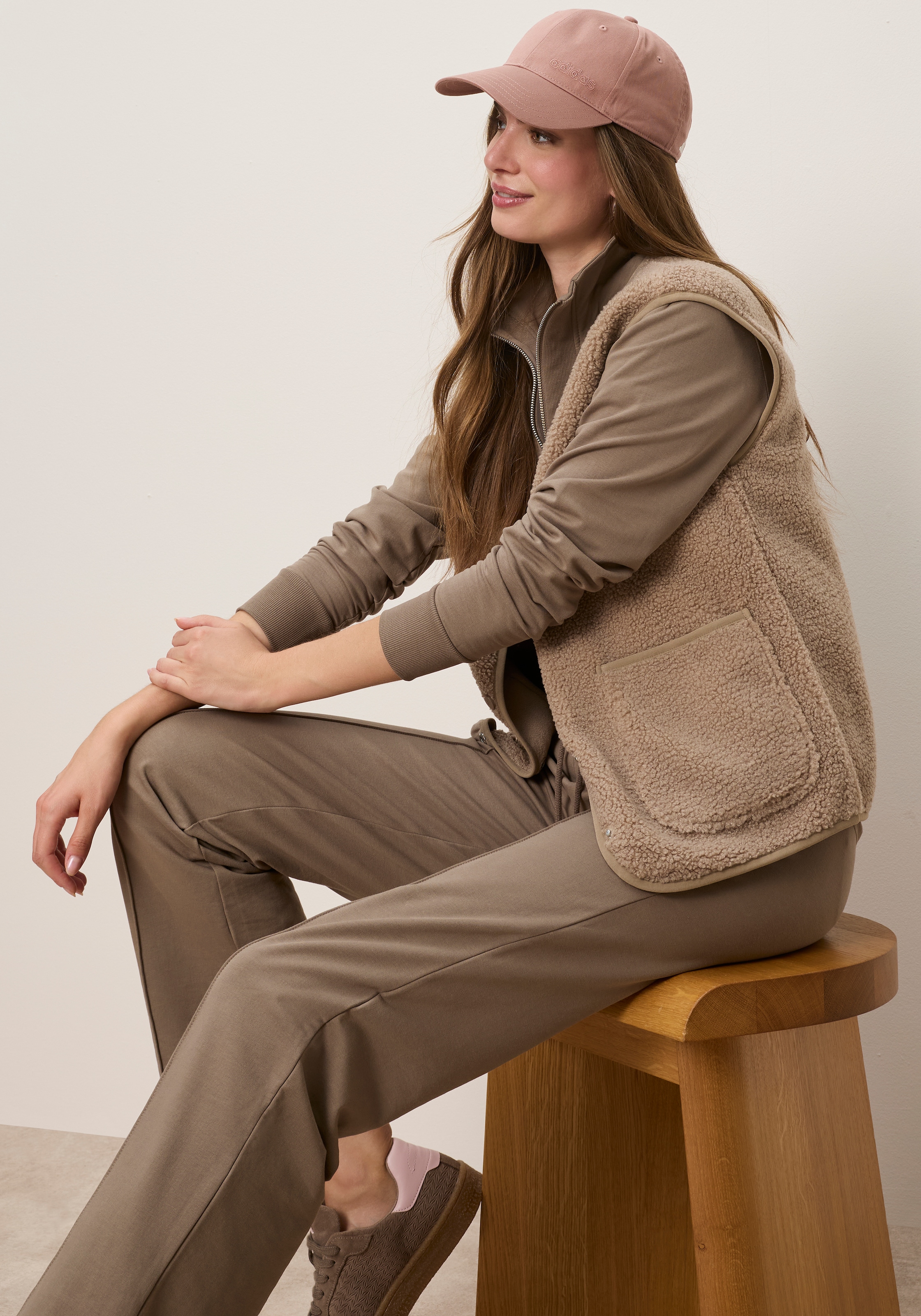 Tamaris Gilet court en polaire Teddy, avec boutons-pression