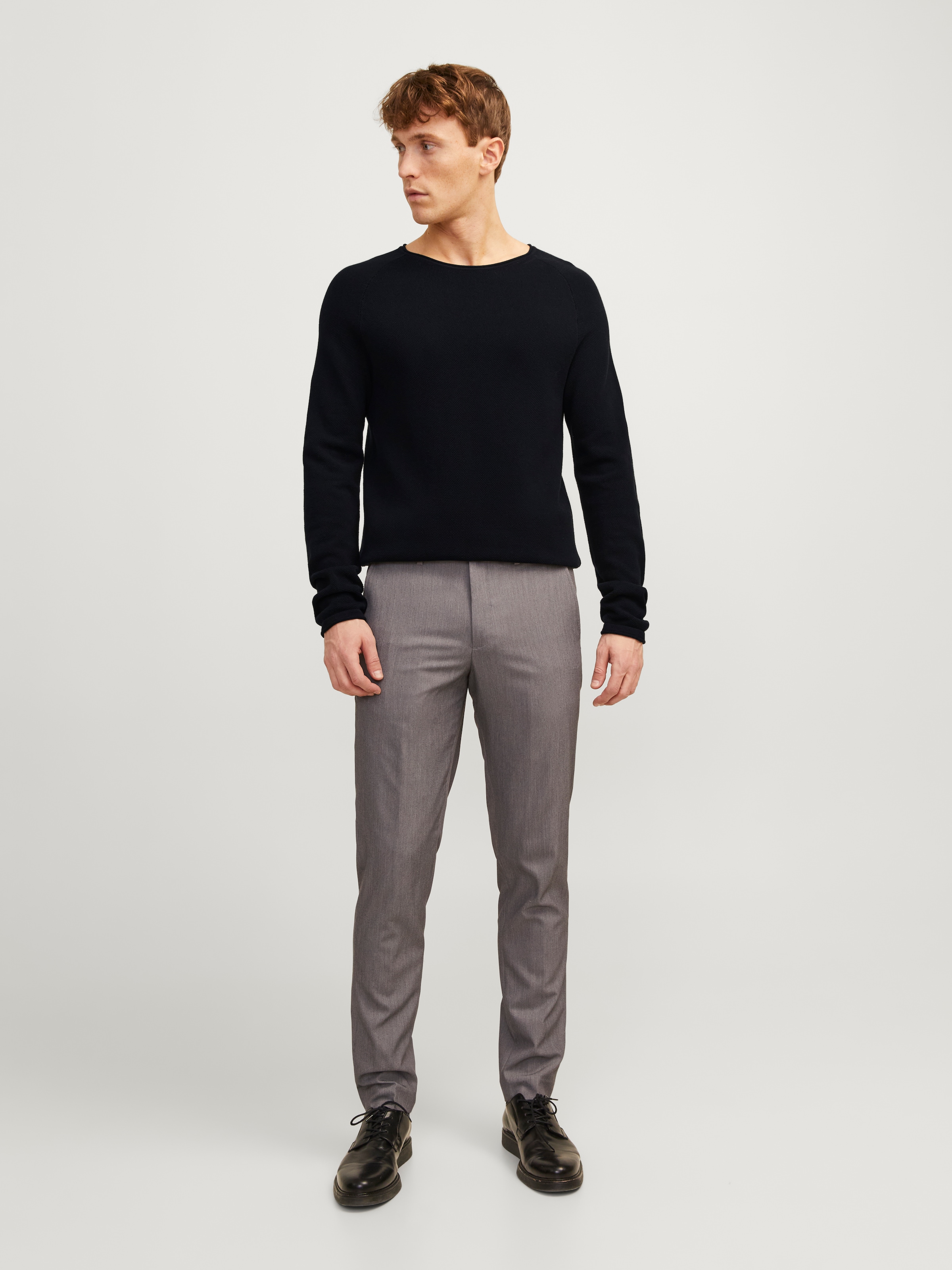Jack & Jones Rundhalspullover »JJEHILL Pullover mit angenehmem Tragegefühl« Modisch, schmal, Baumwolle, Rundhals