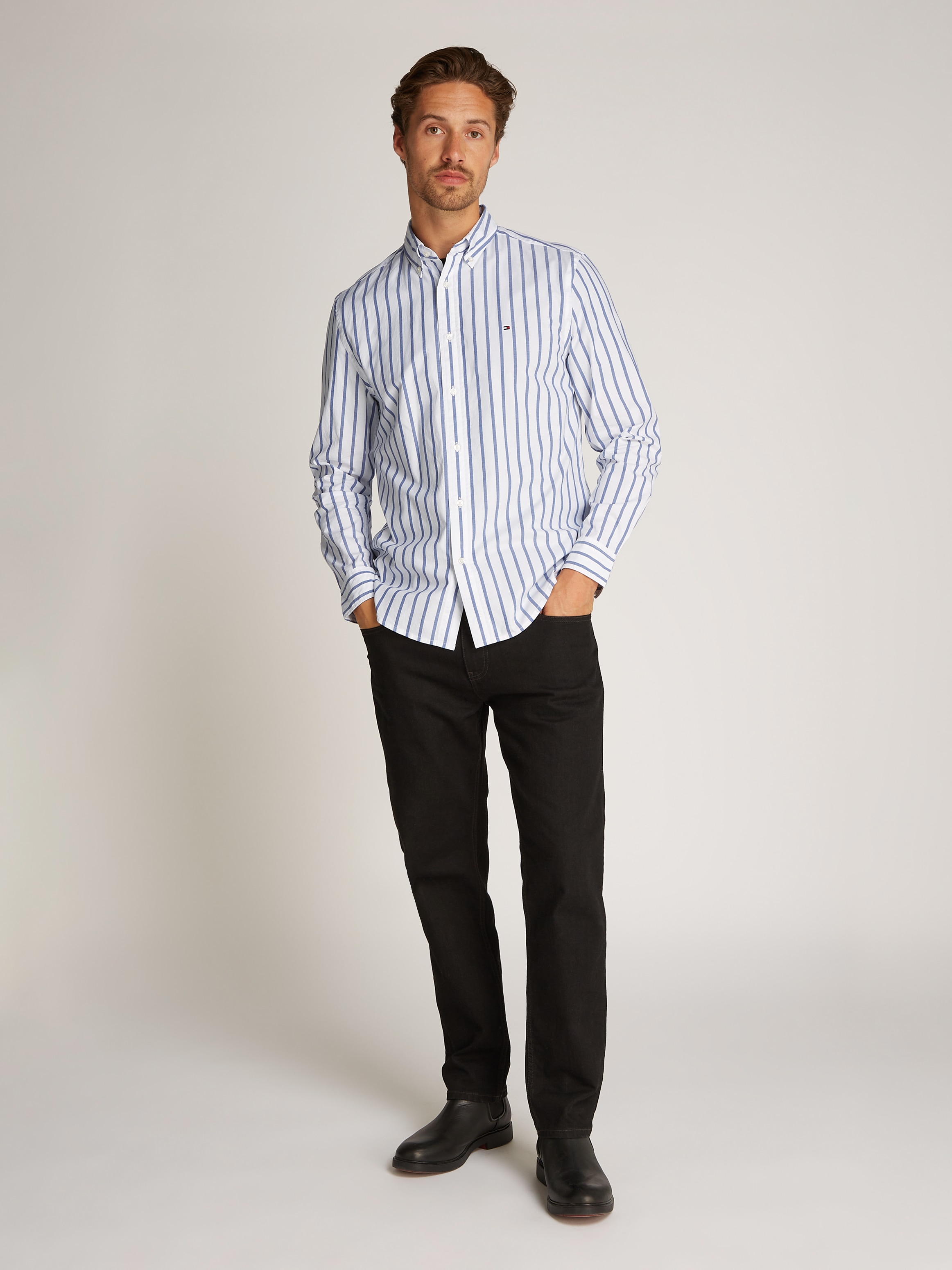Tommy Hilfiger Businesshemd »FLEX POPLIN NAUTICAL STP SHIRT«