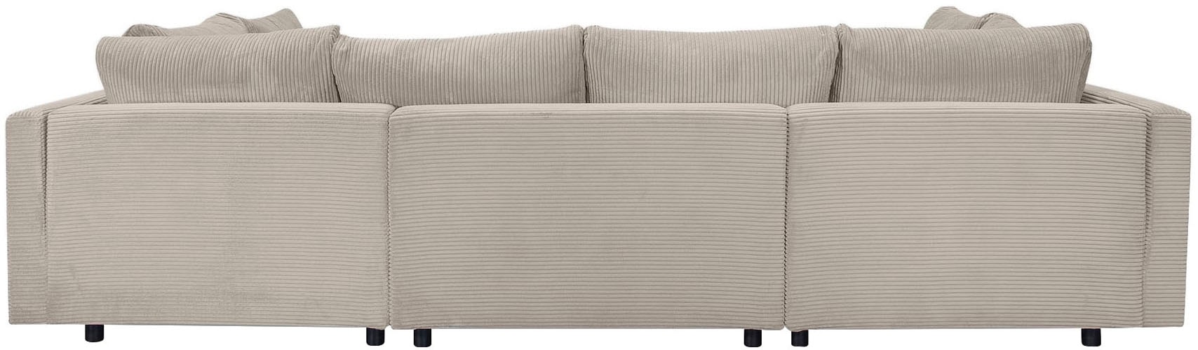 COLLECTION AB Wohnlandschaft »Toni U-Form mit Armlehne« inkl. Hocker und Zierkissen in abgesetzter Farbe, mit Bonnelfederkern