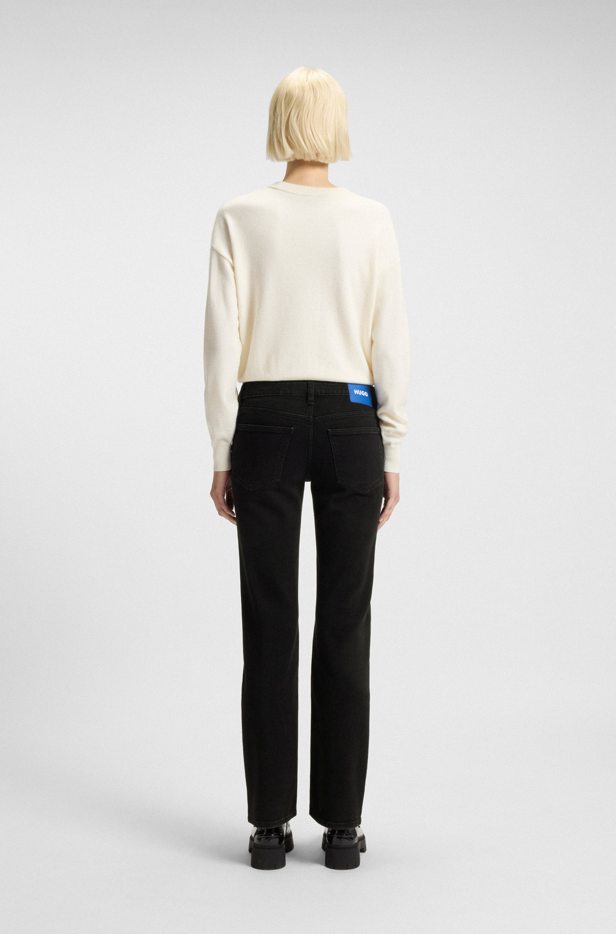 HUGO Slim-fit-Jeans »Gamera« mit Strass-Logo vorn