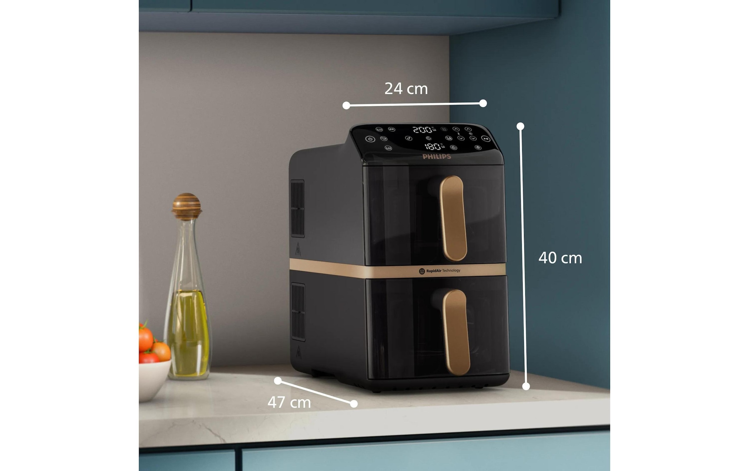 Philips Friteuse à air chaud »NA462/79 10 l« 2300 W avec revêtement antiadhésif