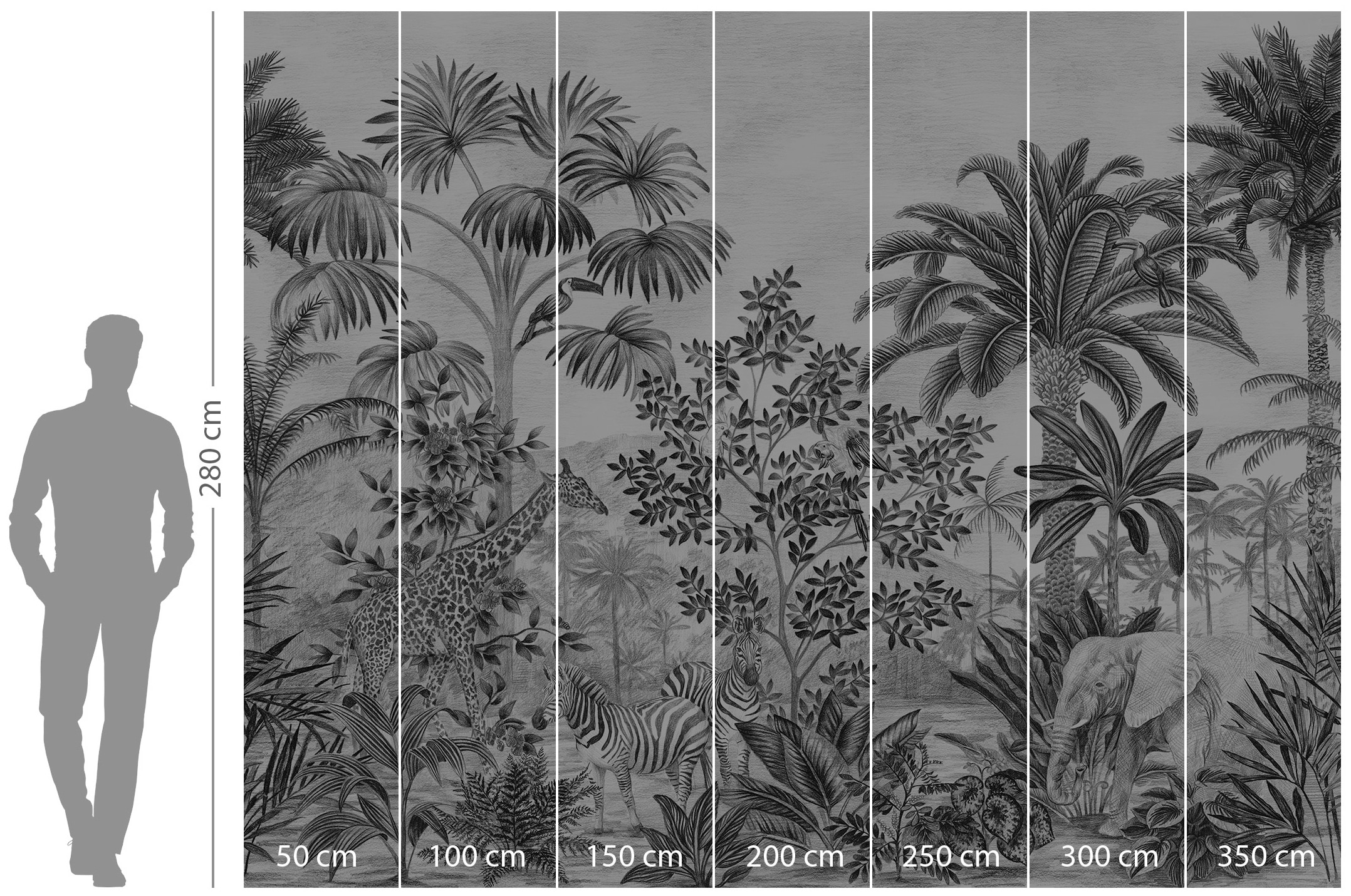 Komar Papier peint intissé »Digitaldruck Vlies -  Jungle Evolution - Grösse 350 x 280 cm« imprimé Kinderzimmer