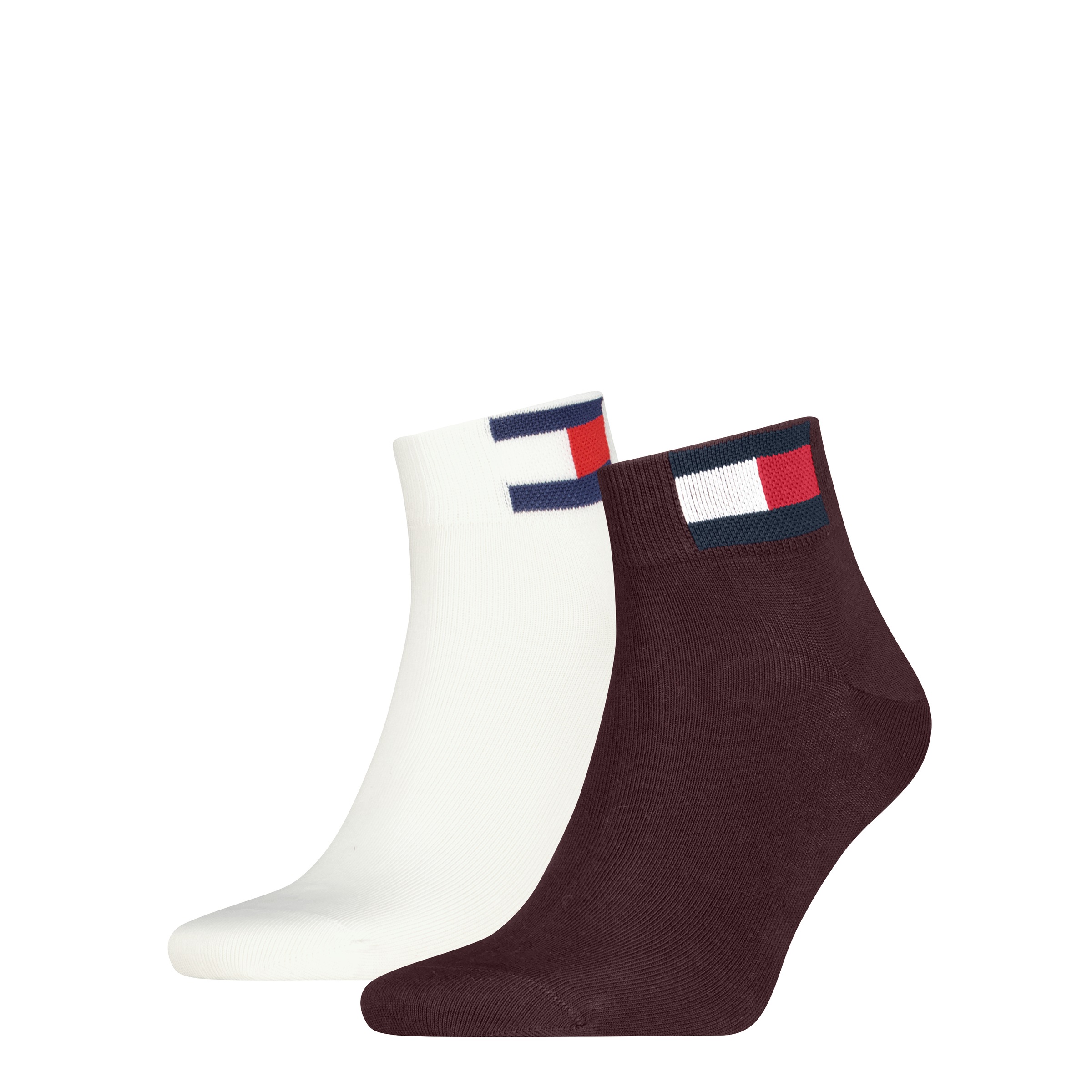 Tommy Hilfiger Chaussettes courtes »TH UNI TJ QUARTER 2P FLAG« 2 paires,  talon et pointe renforcés pour une durabilité accrue