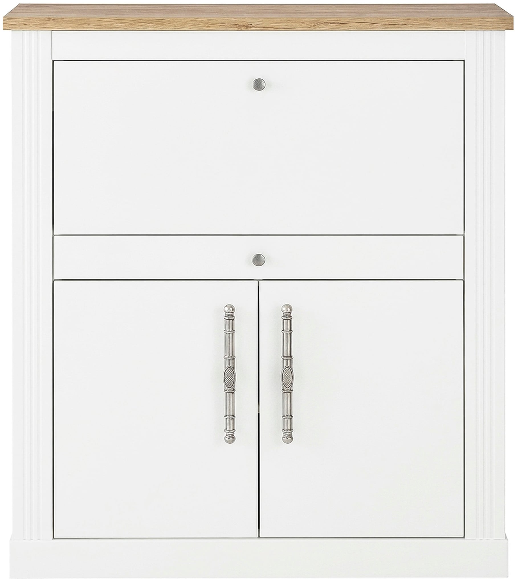 GOODproduct Secrétaire »Westminster, PC-Schrank mit klappbarer Tischplatte, Schreibtisch« Bureau home office, compartiment moniteur/ordinateur portable, avec canal pour câbles