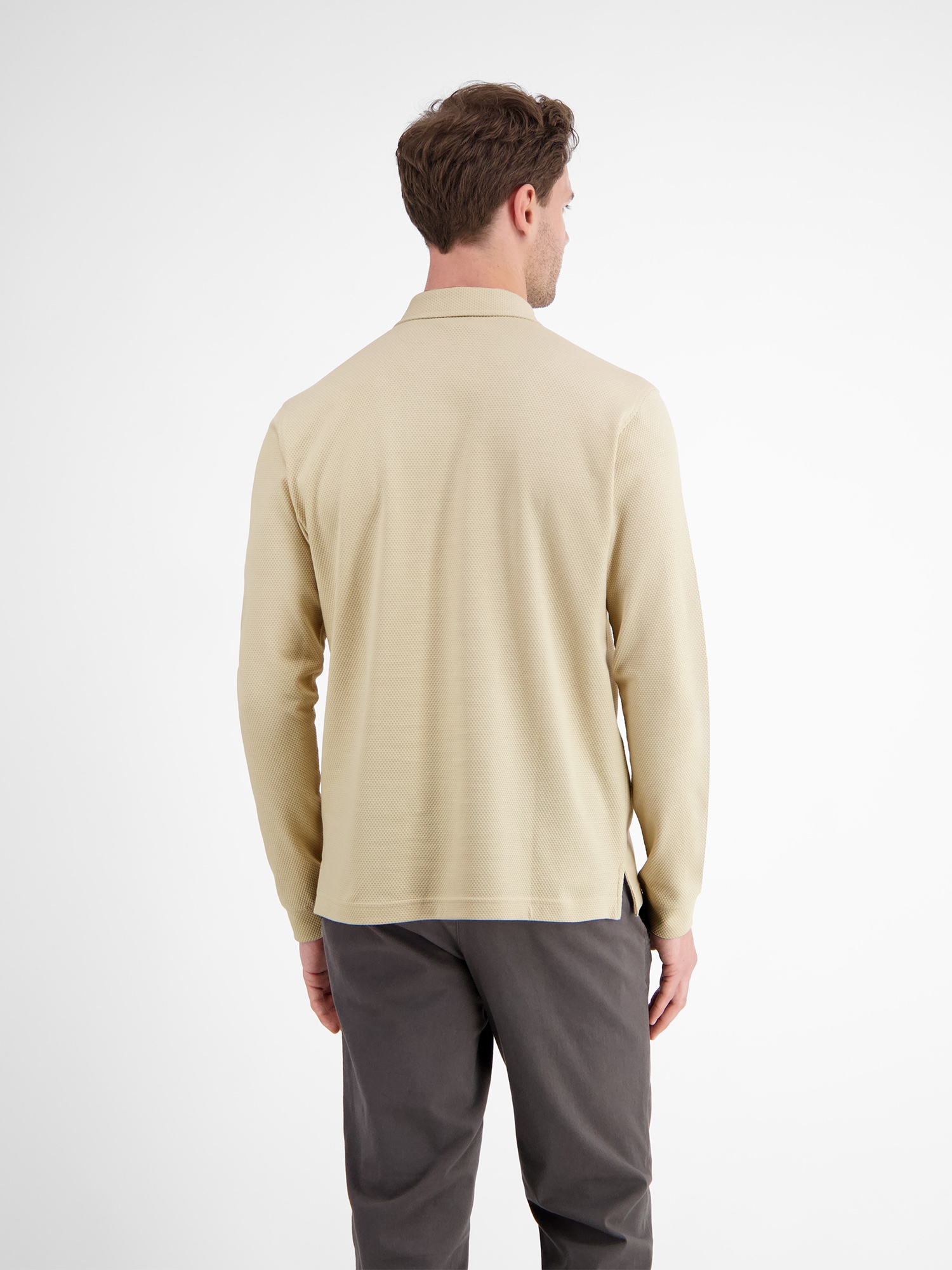 LERROS Polo à manches longues »Herren-Langarmpolo in Waffeloptik«