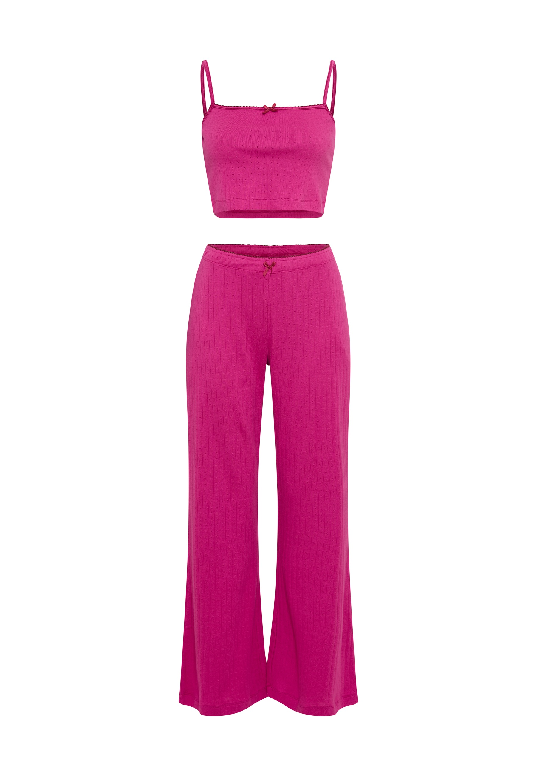 LSCN by LASCANA Pyjama 2 tlg. mit Kontrast-Häkelkanten