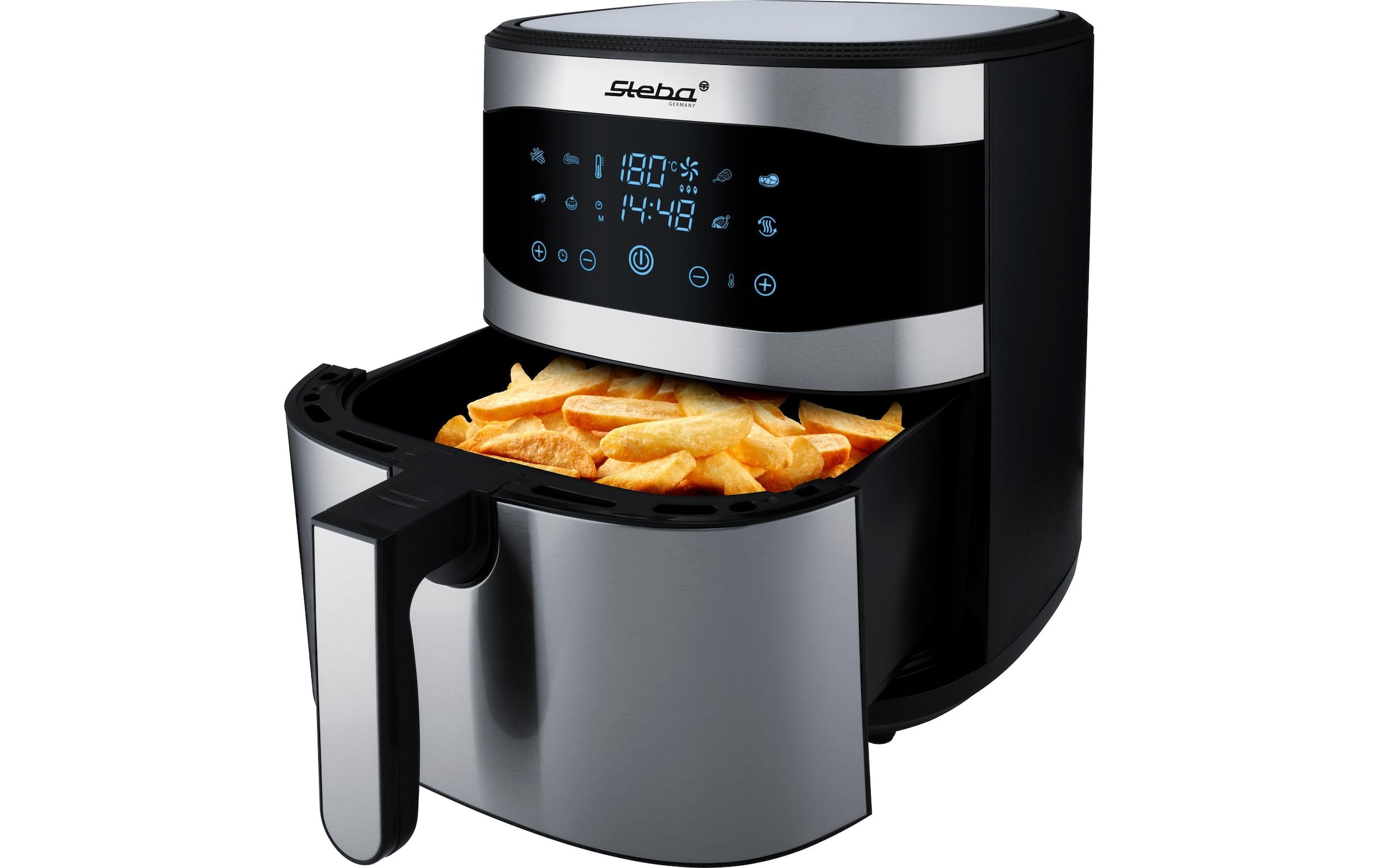 Steba Friteuse à air chaud »Heissluftfritteuse HF 8000 XXL Edelstahl/schwarz 1800 W 8 l« 1800