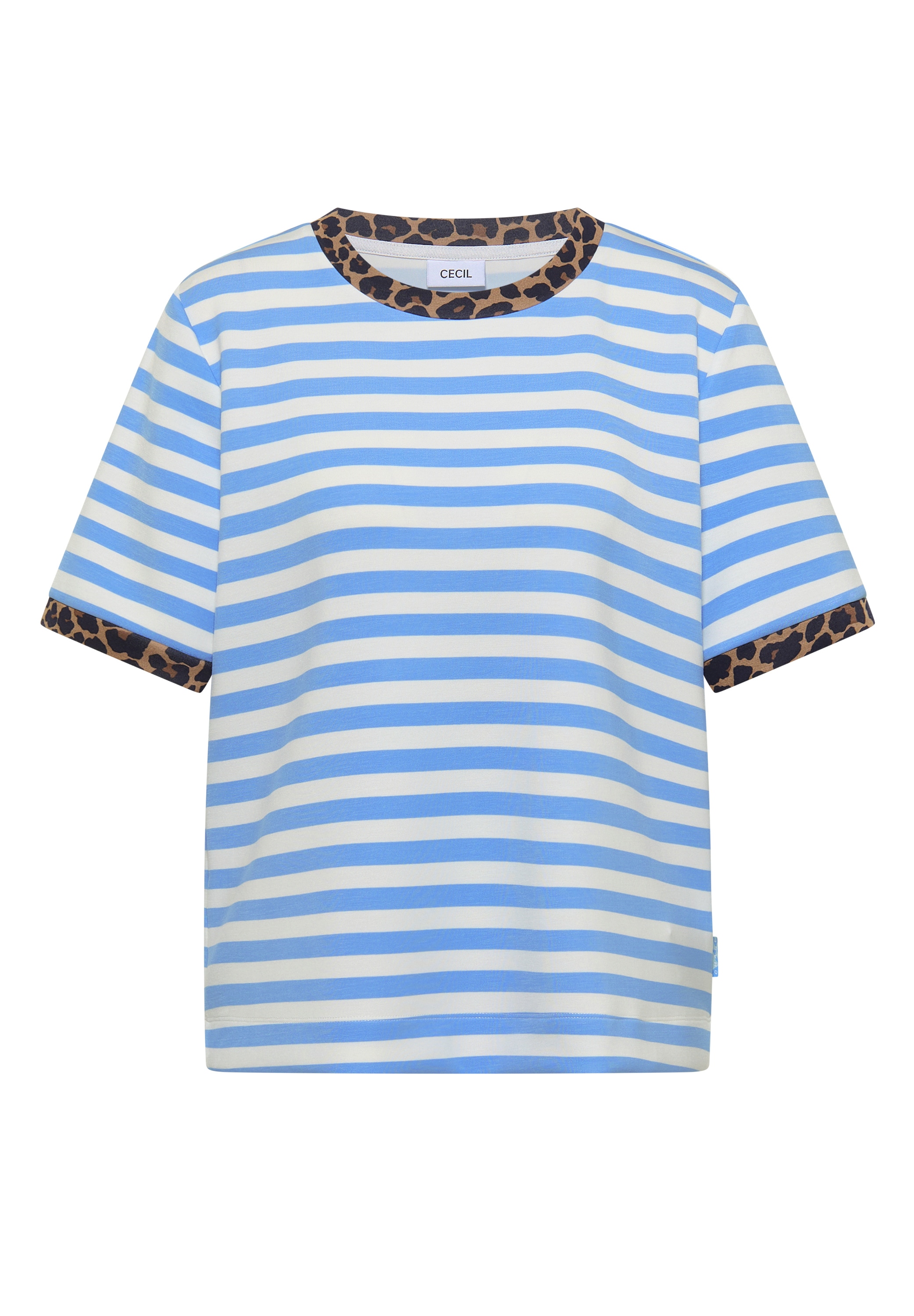 Cecil T-shirt avec détails imprimé animal, mélange viscose doux, col rond