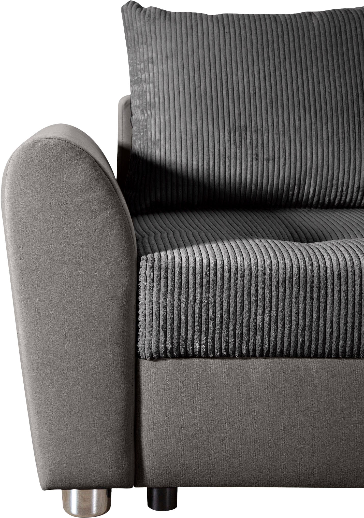 COLLECTION AB »Jana XL L-Form, B: 250 cm« Fonction couchage, coffre de lit et 1 coussin décoratif, ressorts ensachés
