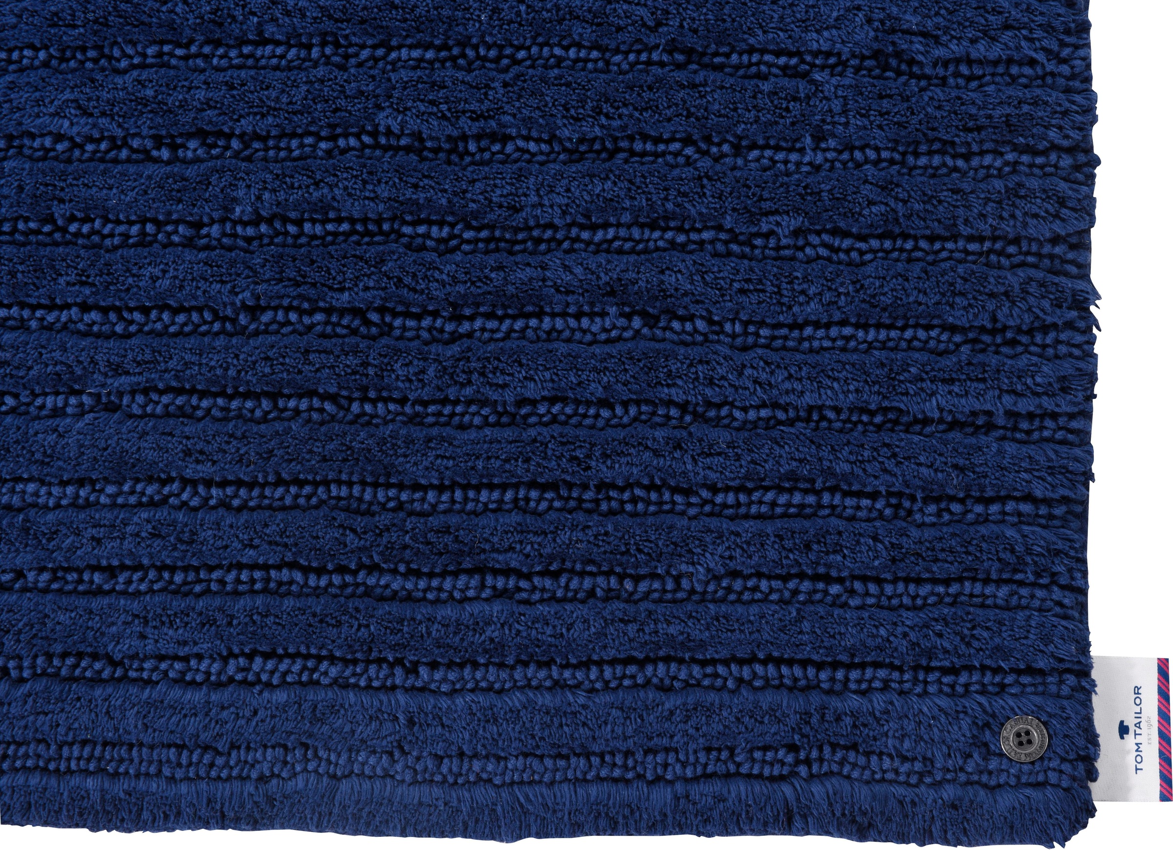 TOM TAILOR HOME Tapis de bain »Cotton Stripes« Höhe 20 mm Uni Farben, gestreift, reine Baumwolle, Hoch-Tief Effekt