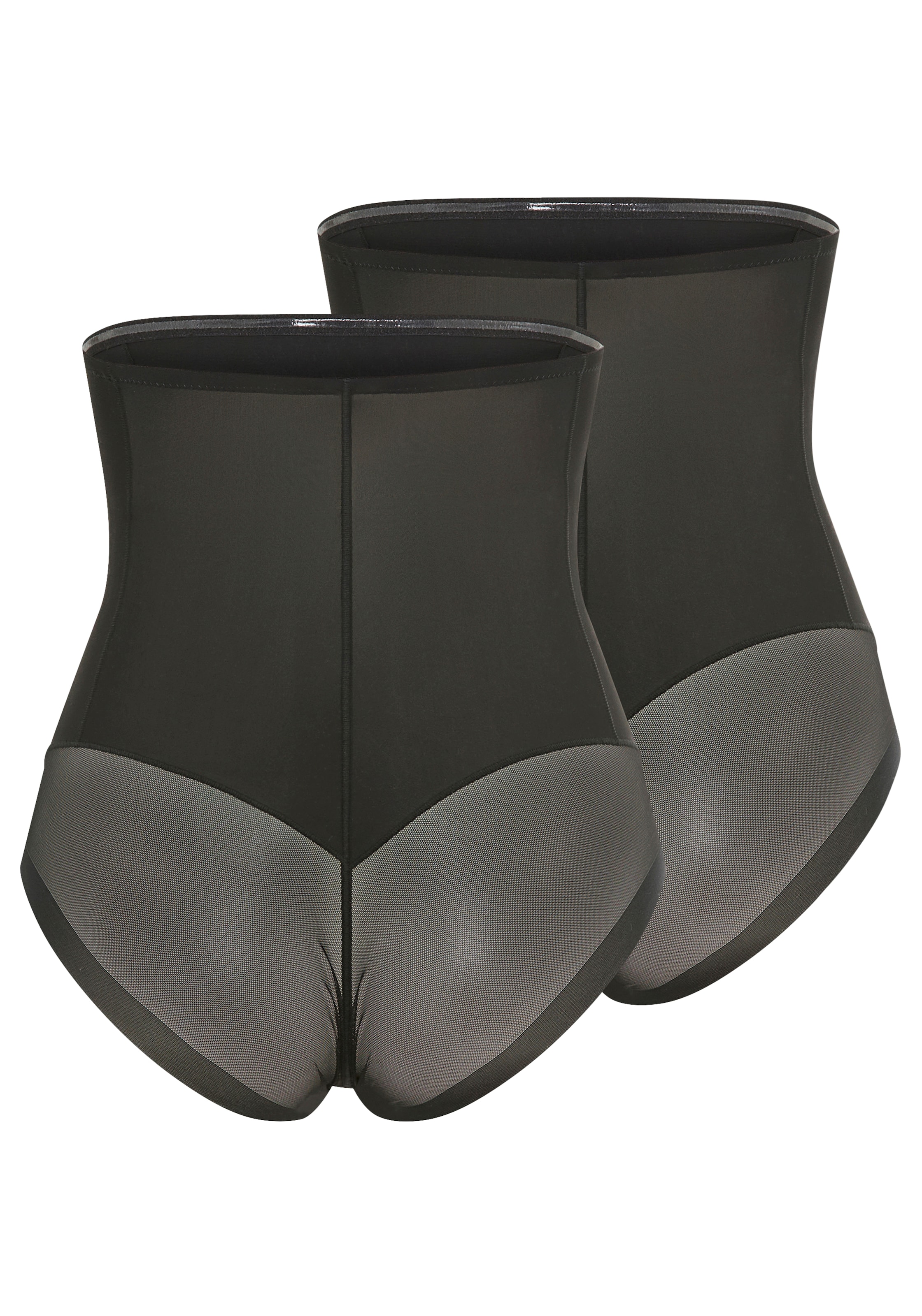 YSABEL MORA Panty taille haute 2er Pack,  hoch geschnitten, elastisch, starker Shape-Effekt, Tüll