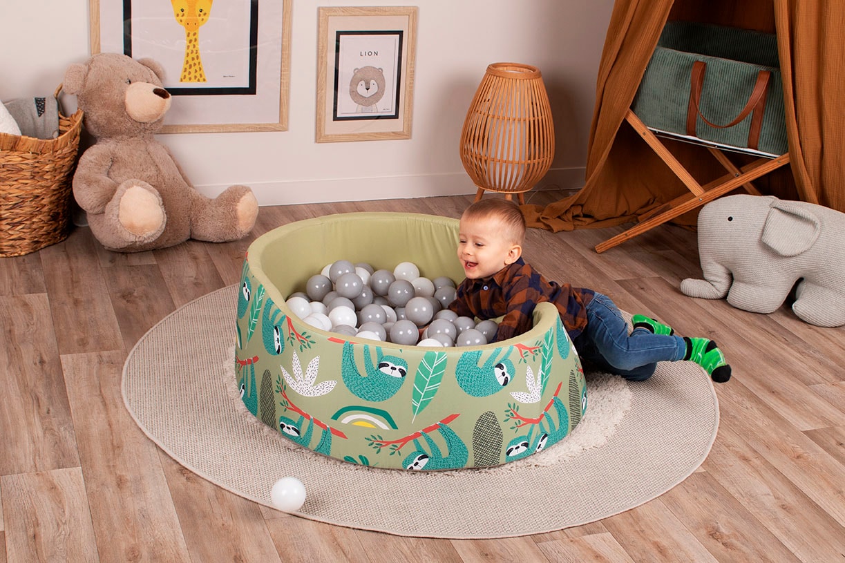 Knorrtoys® Bällebad »Soft, Faultier« Mit 150 Bällen grey/white/transparent, Made in Europe