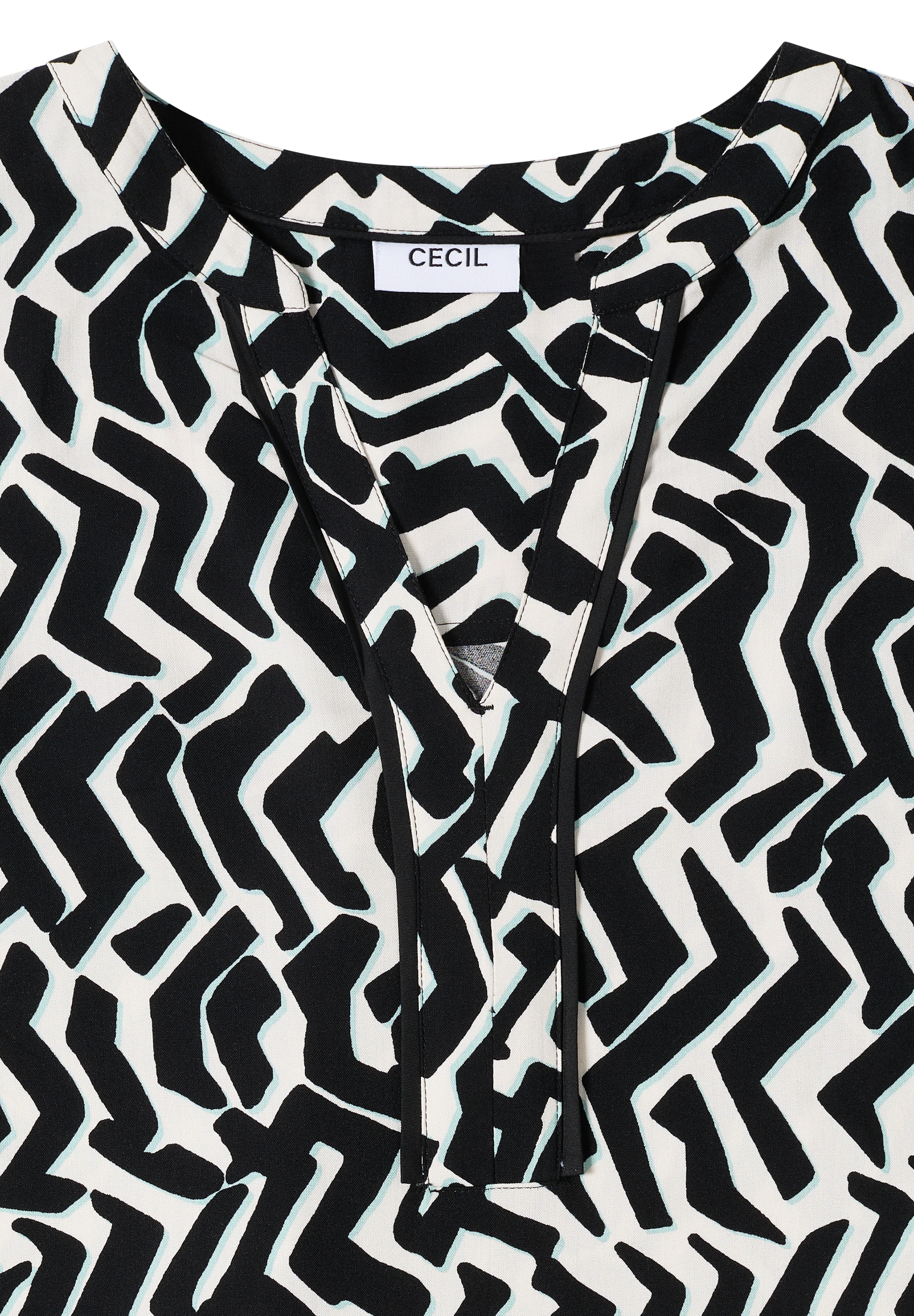 Cecil Blouse à pression Print-Bluse mit Tape und grafischem Muster
