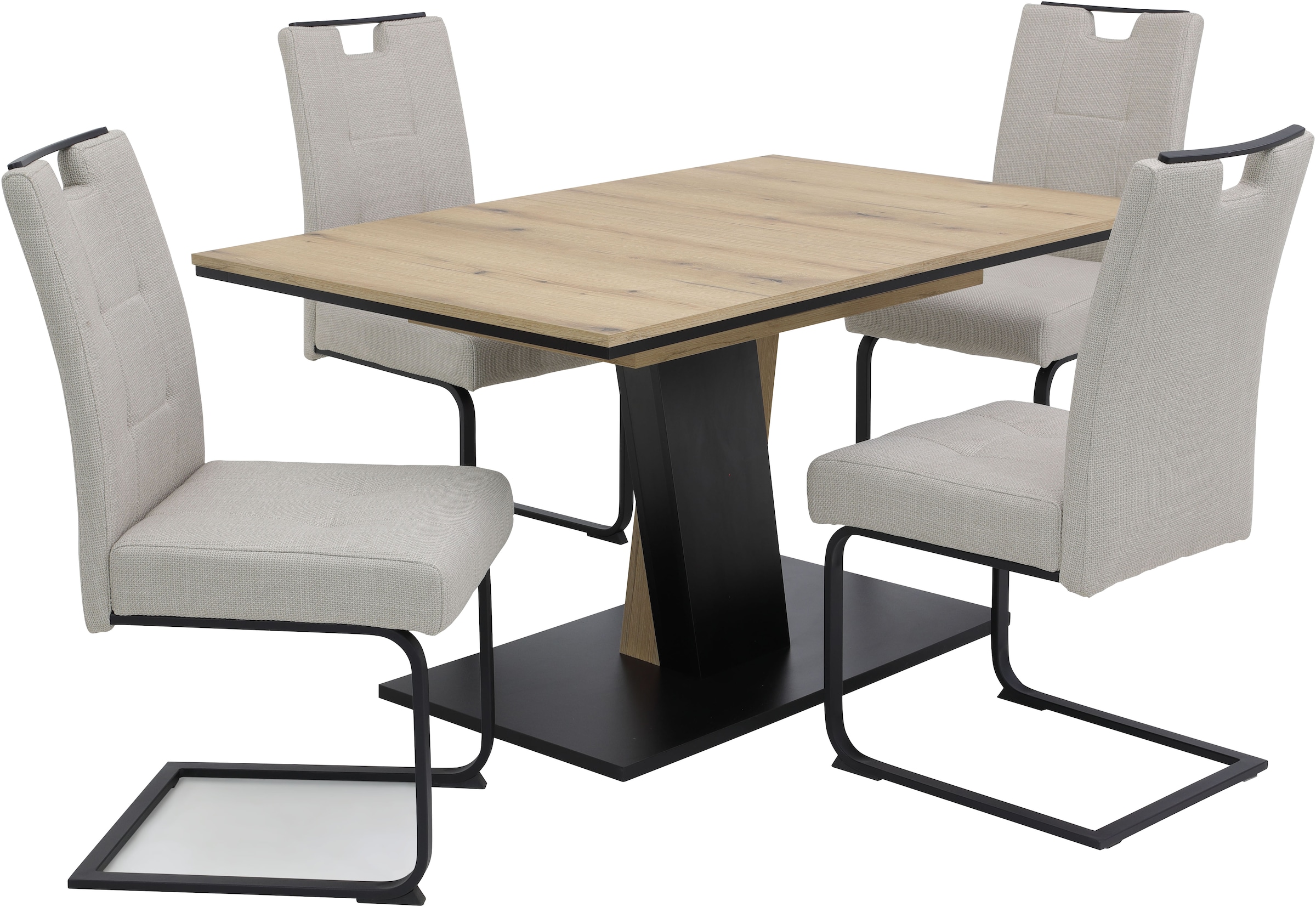 HELA Essgruppe »BEKE« Set, 5 Stk. tlg. Mit Synchronauszug, Freischwinger XL Sitzbreite, Federkorb, Griff