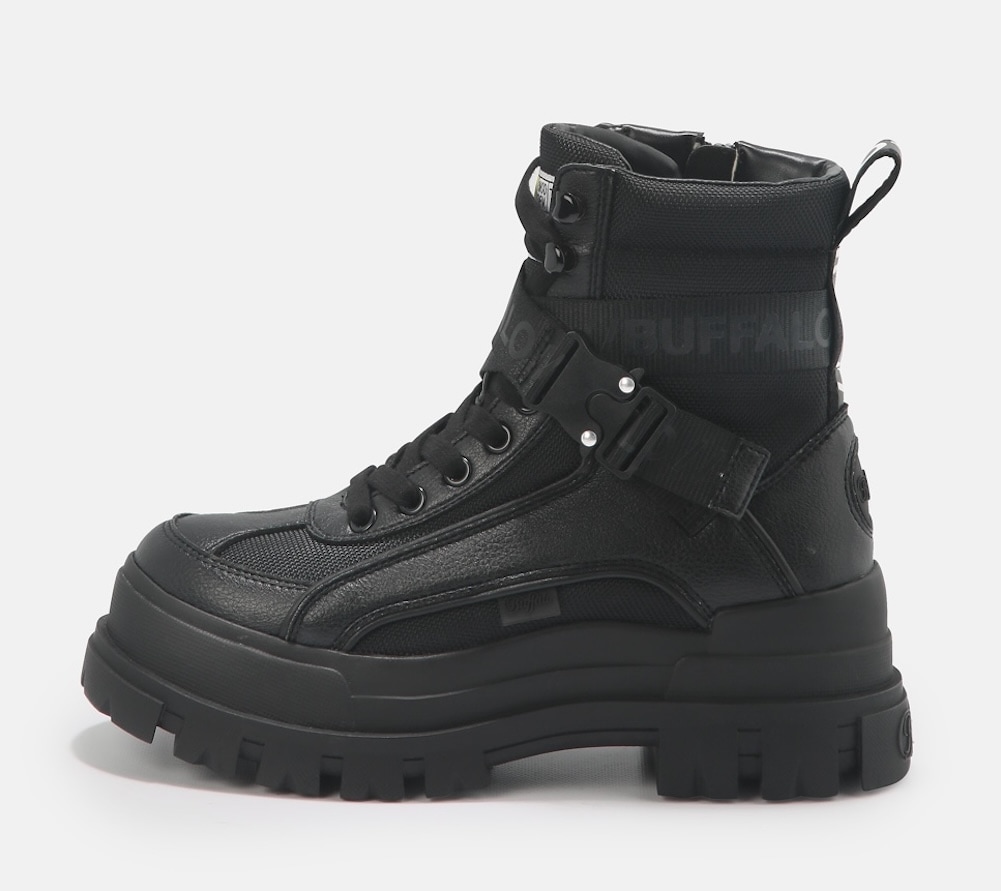 Buffalo Winterboots »Aspha Com1 Vegan«  Schnürstiefelette, Plateauboots mit Innen-Reissverschluss