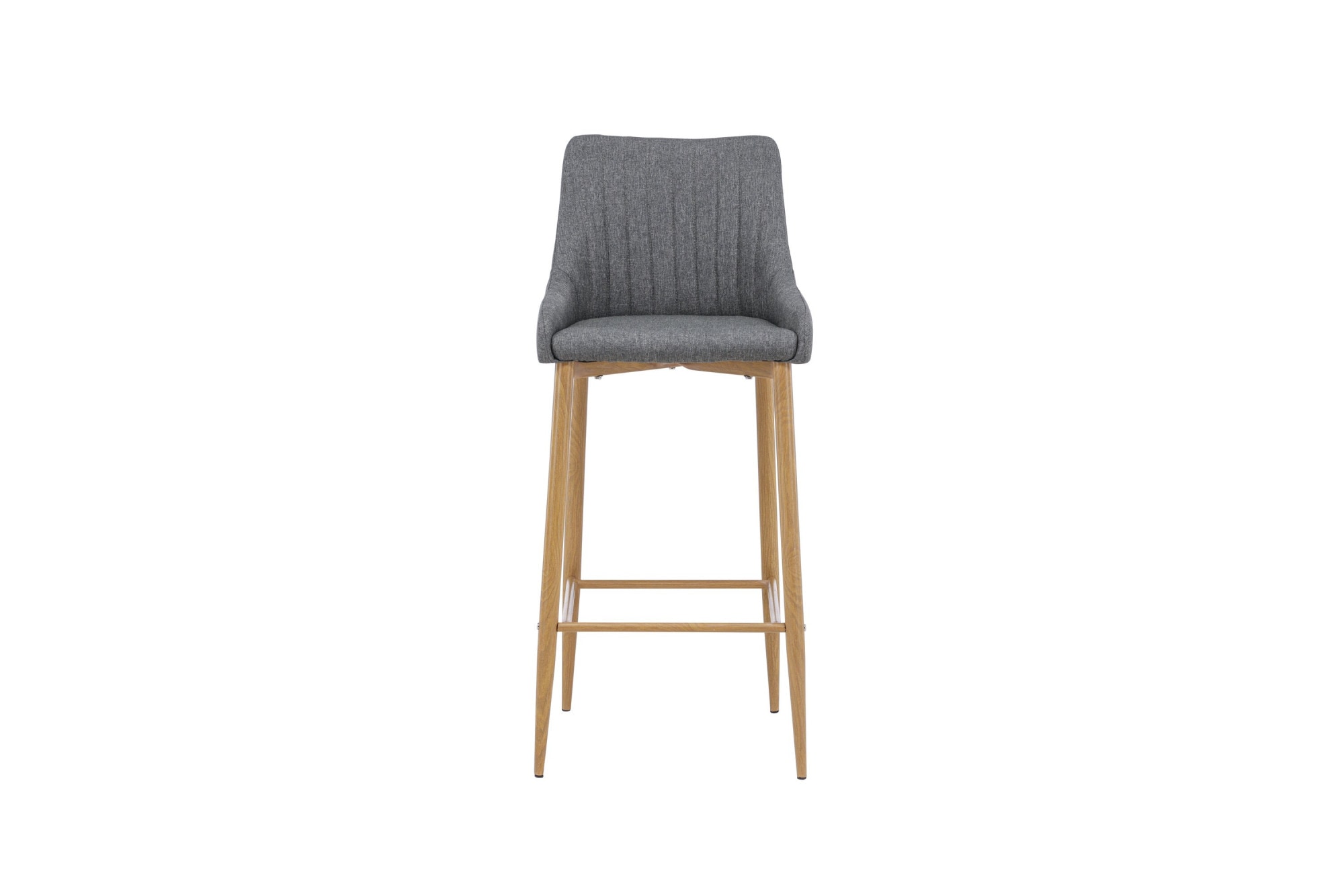 Venture Home Tabouret de bar »Plaza, 2er-Set Barhocker in Dunkelgrau-Stoff, Eichen-Beine, 120 kg« Ensemble, 2 cuis tlg. Tabouret de bar, revêtement en tissu, pieds métal effet bois, repose-pieds, moderne