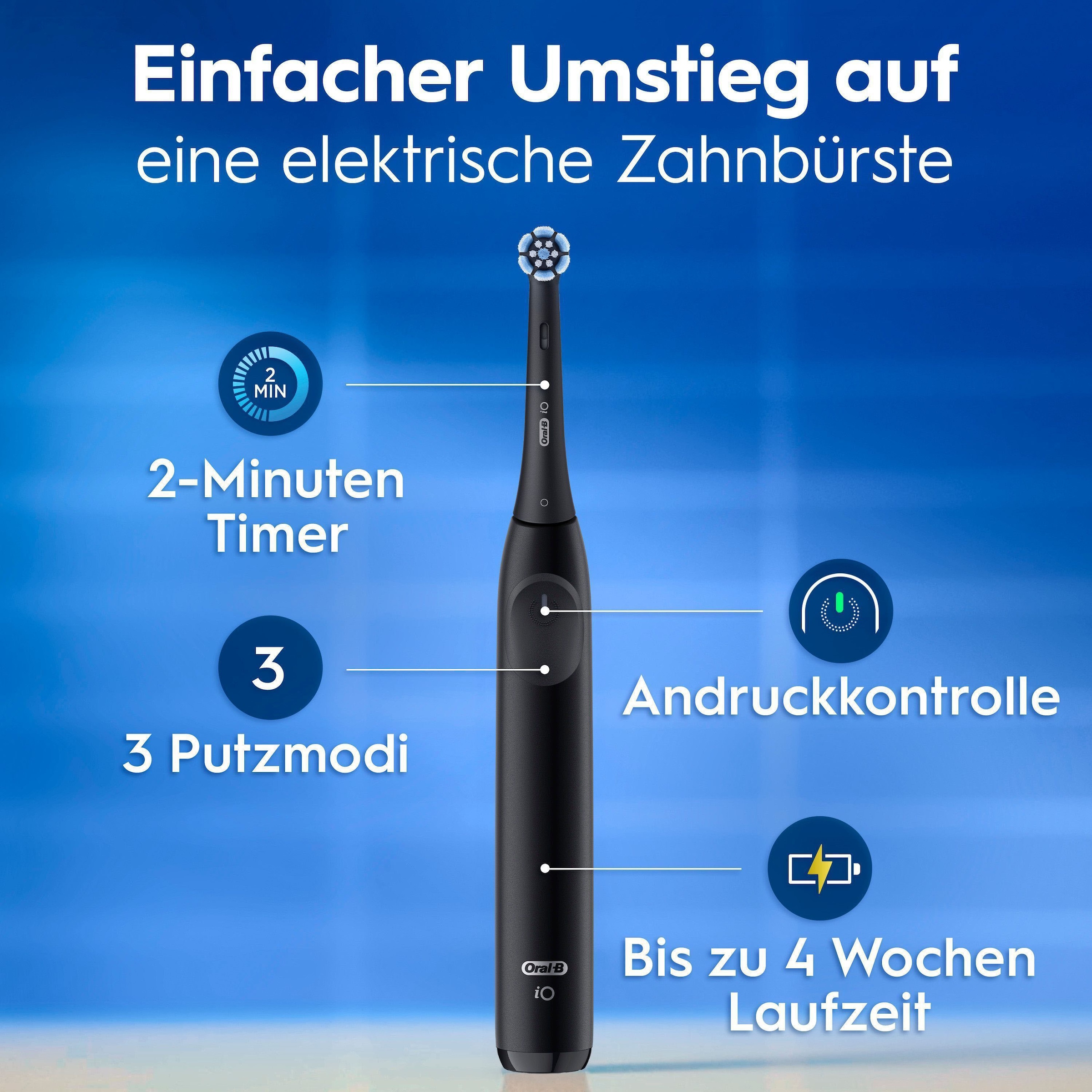 Oral-B Brosse à dents électrique »iO Series 2« 1 cuis Aufsteckbürsten pour un nettoyage optimal, étui de voyage
