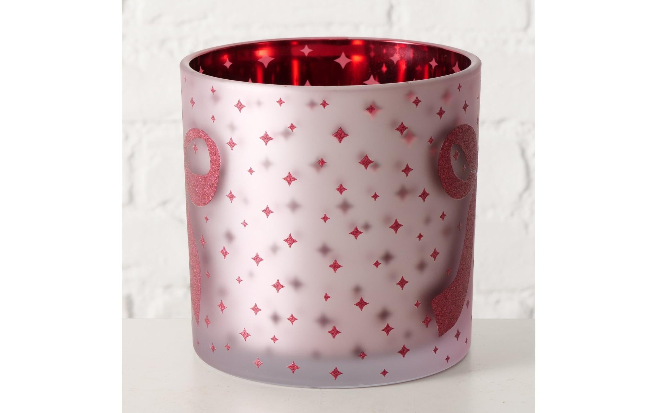 BOLTZE Photophore »Weihnachtswindlicht Boucle Glas, 15 x 15 cm«